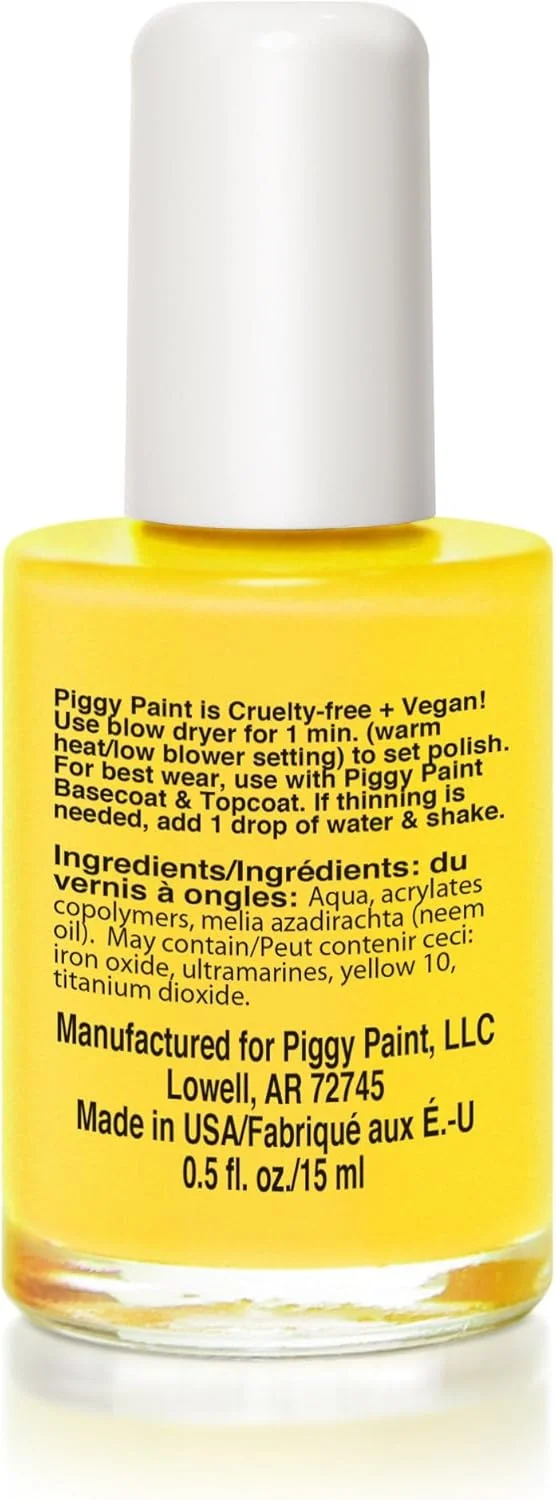 لاک ناخن دخترانه پیگی پینت 100% غیر سمی - ایمن، طبیعی، بدون مواد شیمیایی و کم بو برای کودکان، رنگ Bae-Bee Bliss، 15 میلی لیتر