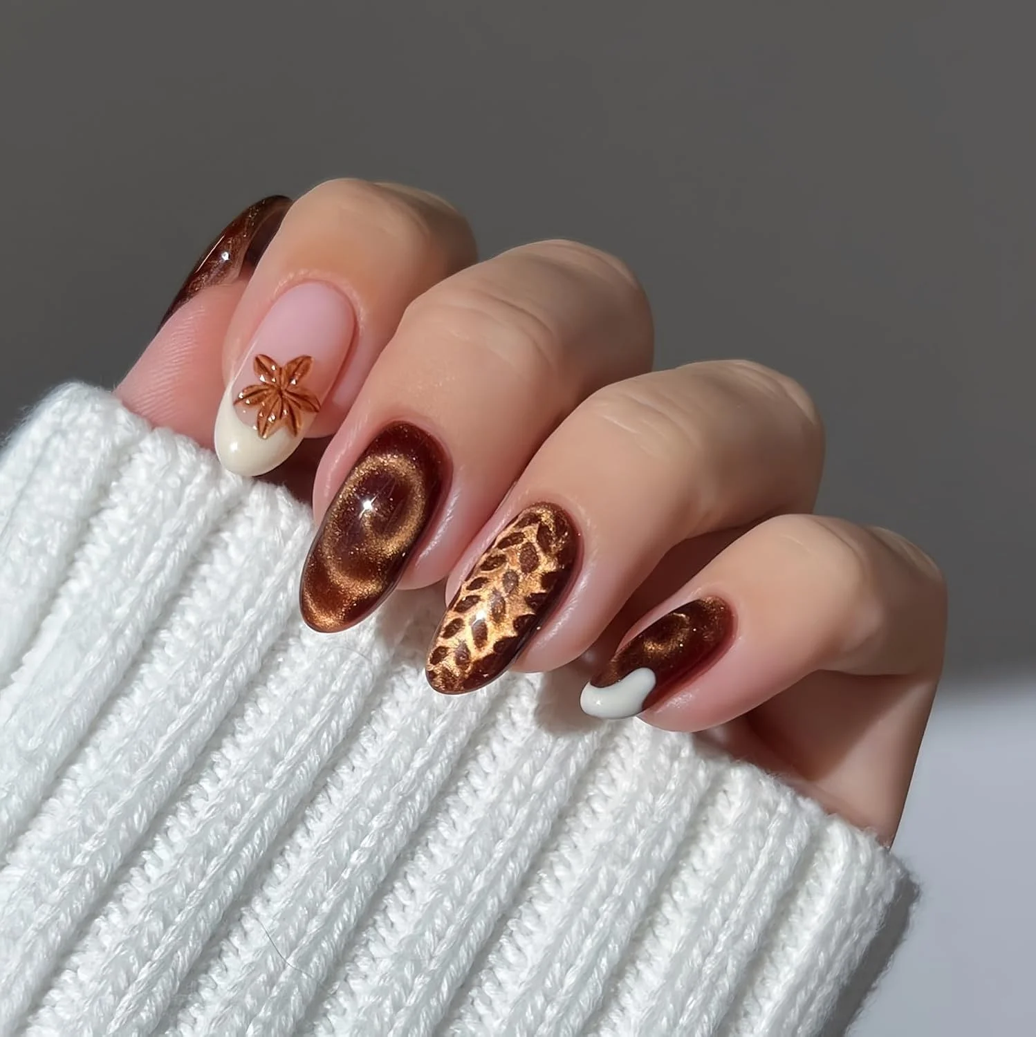 لاک ژل چشم گربه ای شیشه ای سنونسکی با آهنربا 15 میلی لیتر، ژل رنگی براق هولوگرافی کهکشانی سه بعدی مغناطیسی شفاف، مناسب برای سالن و استفاده شخصی (قهوه ای تیره، MY1-018)