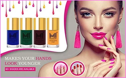 لاک ناخن مات مخملی ام آی فشن، آبی رویال، سبز، شرابی، نارنجی زعفرانی