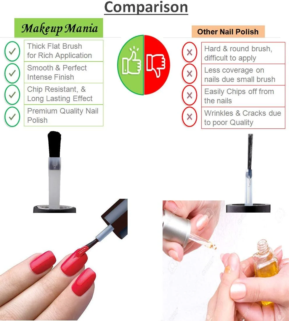 لاک ناخن مات مخملی Makeup Mania - بسته چهارتایی (نارنجی، قرمز، قهوه ای، صورتی)