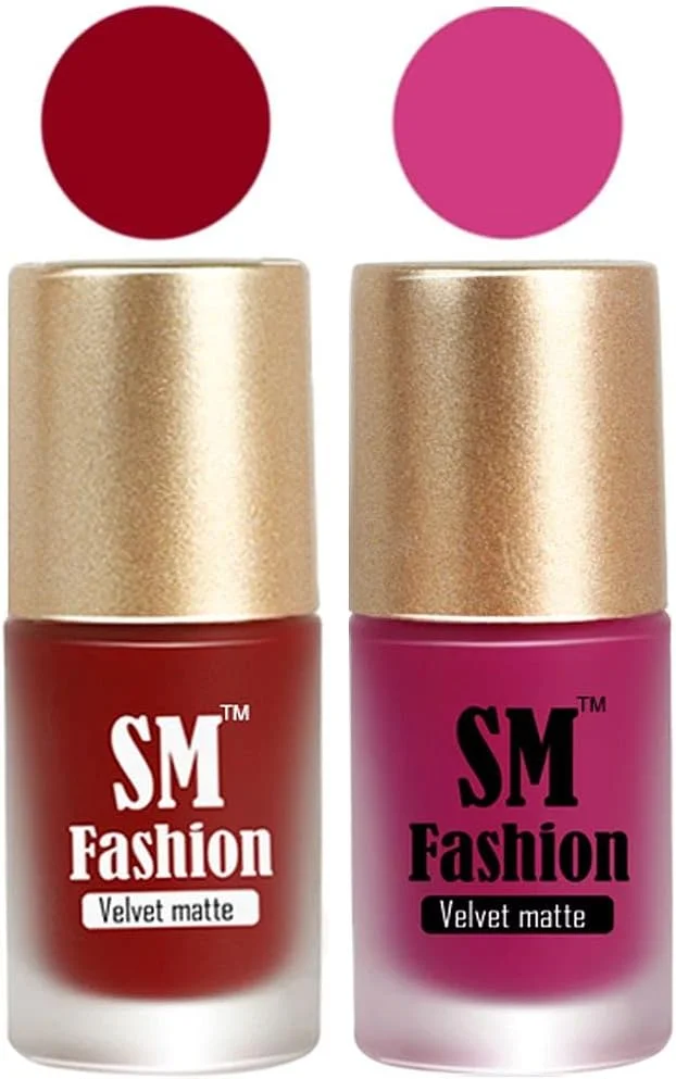 لاک ناخن، صورتی توتی - مجموعه ترکیبی لاک ناخن مات مخملی سرخابی، 2 عدد 7 میلی لیتری