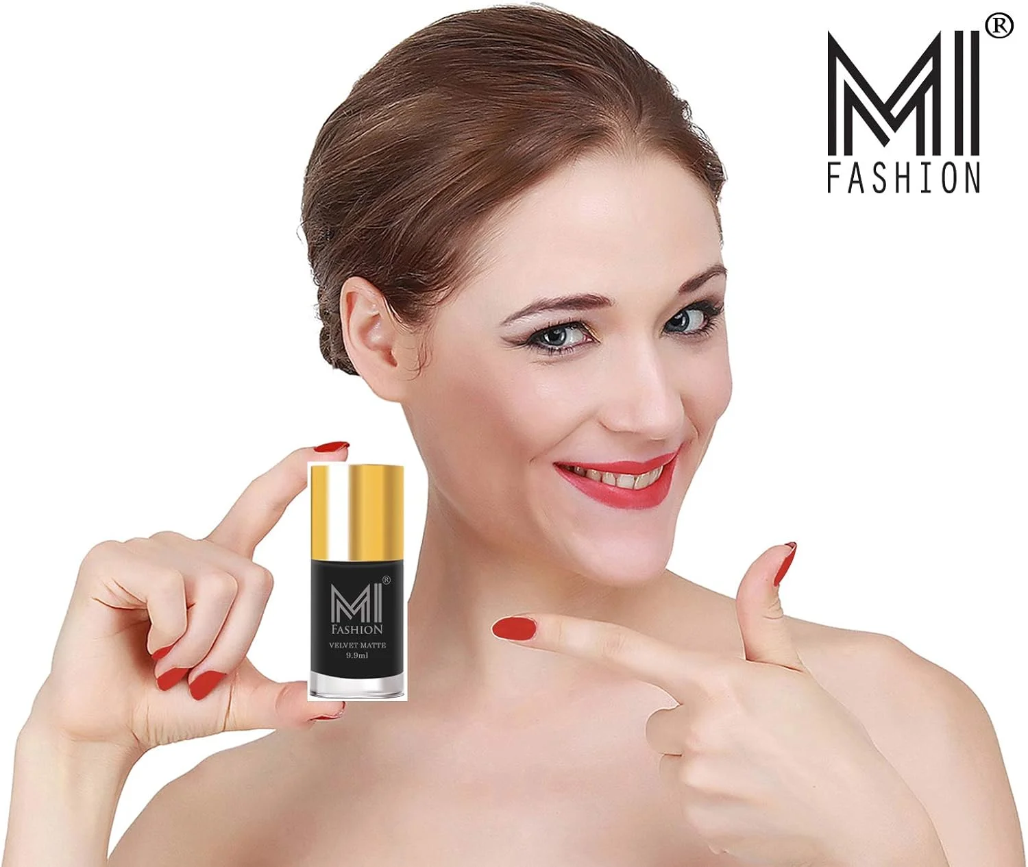 ست لاک ناخن مخملی مات ام آی فشن، آبی، سبز، مشکی، طوسی، 9.9 میلی لیتر (مجموعه 4 عددی)