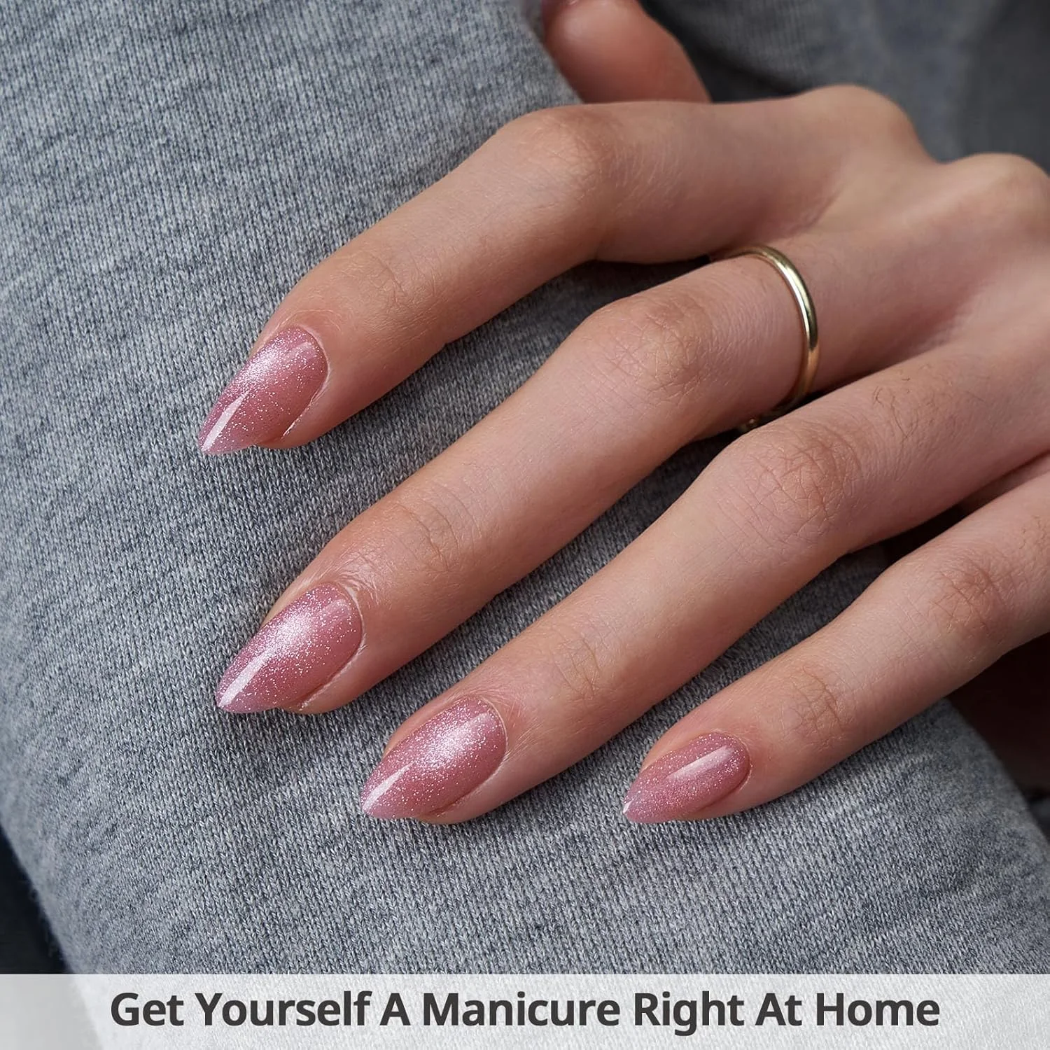 ناخن مصنوعی کوتاه BTArtbox - ناخن های مصنوعی صورتی با طرح چشم گربه ای به همراه چسب برای خانم ها، ناخن های مصنوعی نیمه شفاف ژلی نرم با چسب در 16 سایز - کیت 3 عددی