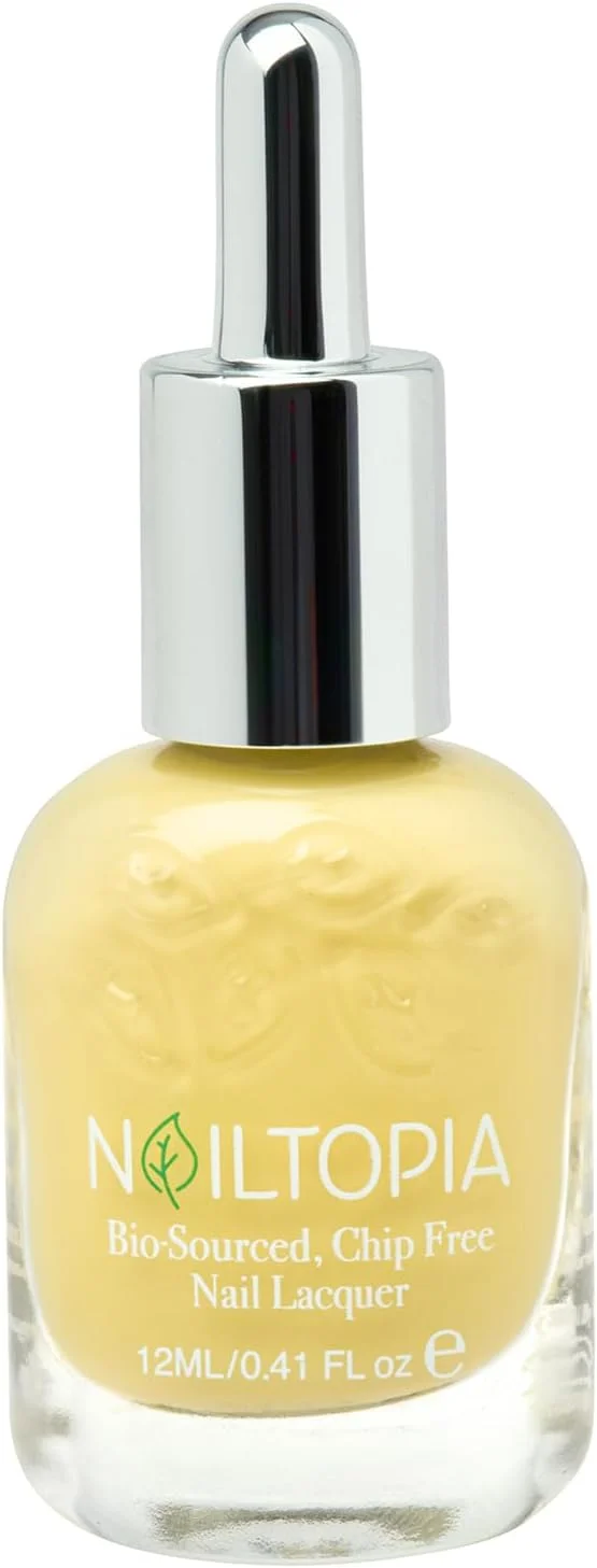 لاک ناخن گیاهی Nailtopia - پوشش تقویت کننده لاک ناخن برای مانیکور سریع - هنر کوتیکول فوری، سریع و بی نقص - درمان حرفه ای رنگ - زرد ملایم - 0.41 اونس