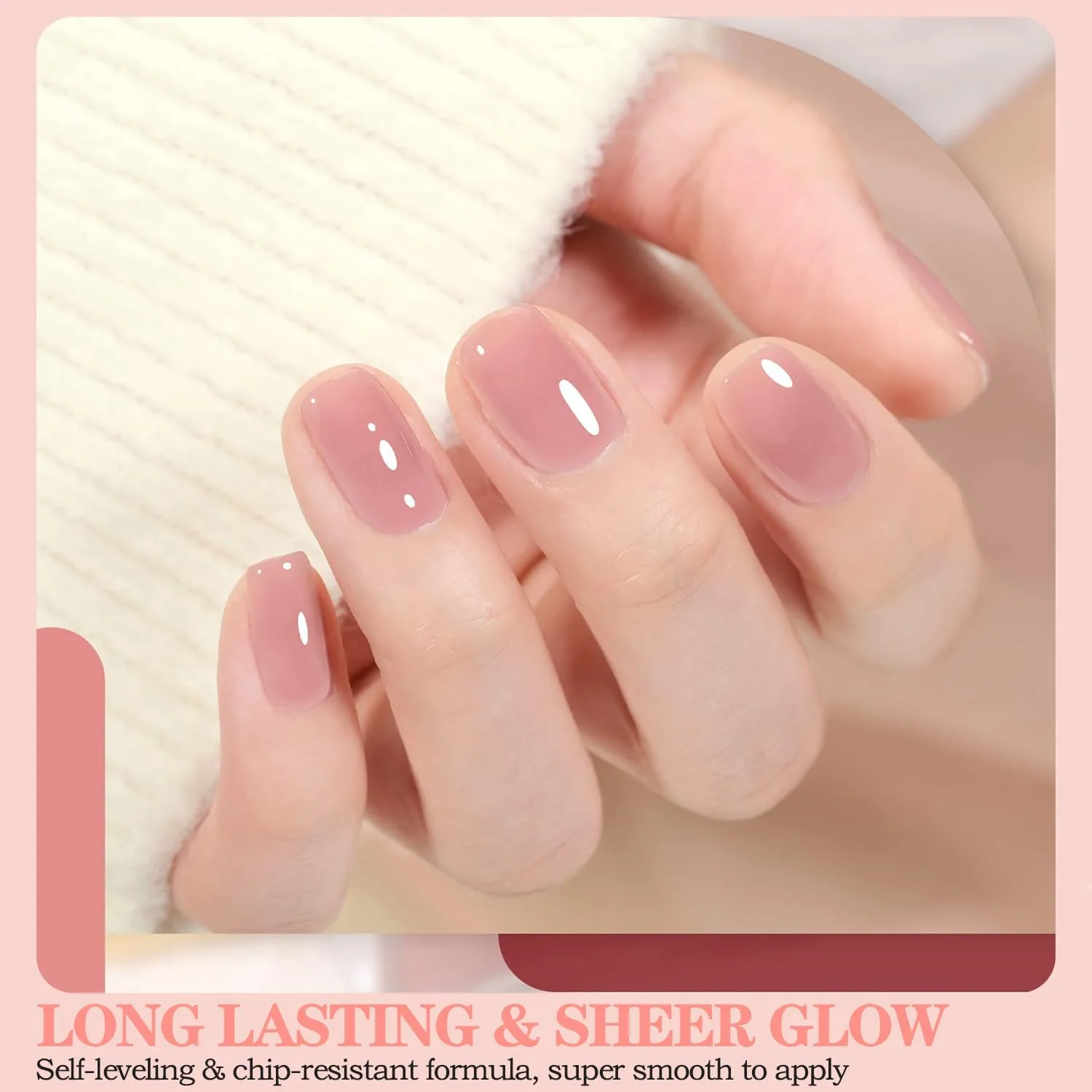 ست لاک ژل پاستلی 6 عددی، لاک ژل صورتی بژ روشن خنثی، ست لاک ژل خیساندنی برای سالن های ناخن زنانه و هنر طراحی ناخن در خانه