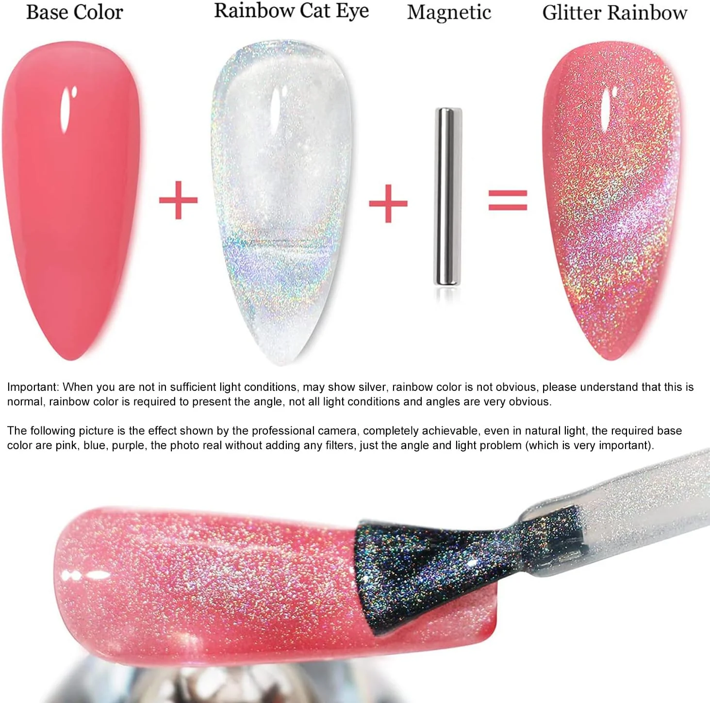 لاک ژل مغناطیسی چشم گربه ای پهن 9D ویشین 16 میلی لیتری، لاک ناخن ژلی نقره ای روشن UV، لاک براق مخملی برای طراحی ناخن