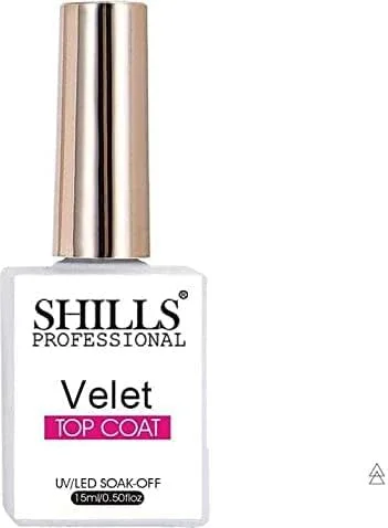 لاک ژل تاپ کت مخملی UV/LED شیلز پروفشنال، شفاف، 15 میلی لیتر