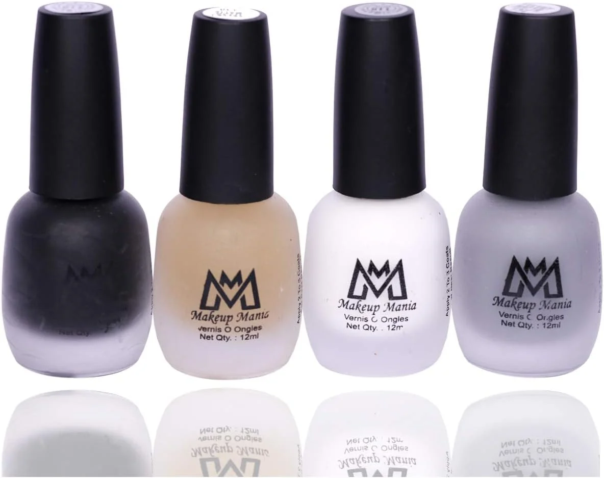 ست لاک ناخن Makeup Mania، ست ترکیبی لاک مات مخملی 4 عددی، ست ترکیبی لاک ناخن چند رنگ 12 میلی لیتر در هر بطری (ست شماره 70)