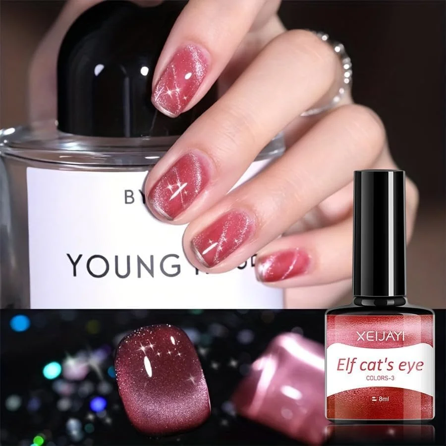 ست لاک ژل چشم گربه ای Gmaro با آهنربا، لاک ژل مغناطیسی هولوگرافیک 9 بعدی - 6 رنگ لاک ژل اکلیلی چشم گربه ای - ست مانیکور ژلیش ناخن برای خانم ها، لاک ژل نئون