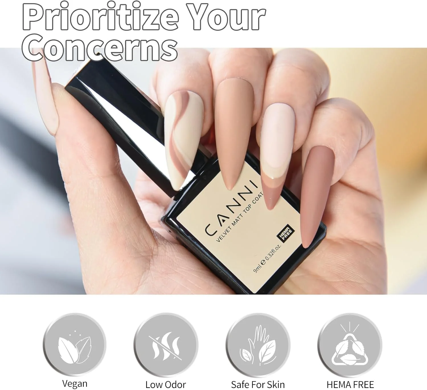ست لاک ژل مات تاپ کت و بیس کت CANNI - بدون نیاز به پاک کردن، ماندگاری طولانی، مناسب برای طراحی ناخن در خانه و سالن