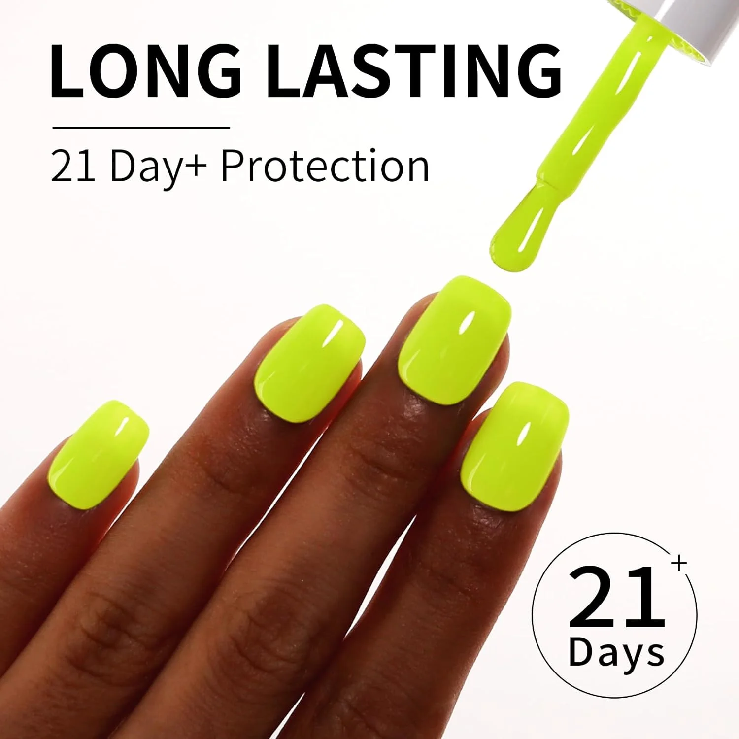 لاک ژل ناخن نئونی زرد، بطری بزرگ ۱۶ میلی لیتری، لاک ژل زرد روشن برای بهار و تابستان، لاک ژل خیساندنی UV/LED، ۱ عدد