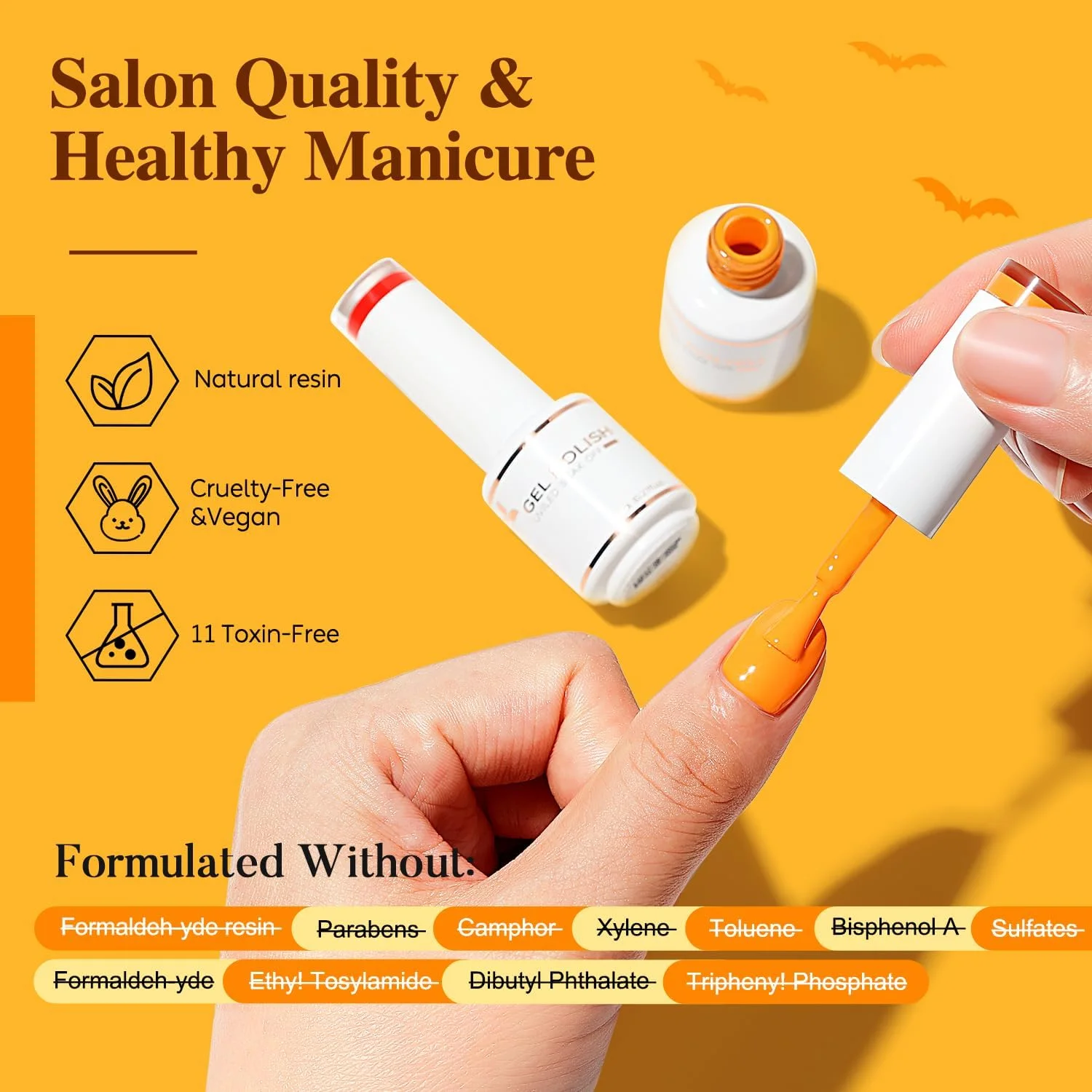 لاک ژل ناخن سقوط آزاد Nicedeco Hema، مجموعه 6 رنگ گیاهی بدون تست حیوانی، نارنجی سوخته، مناسب هالووین، طراحی ناخن، مانیکور، سالن، استفاده خانگی 6-23