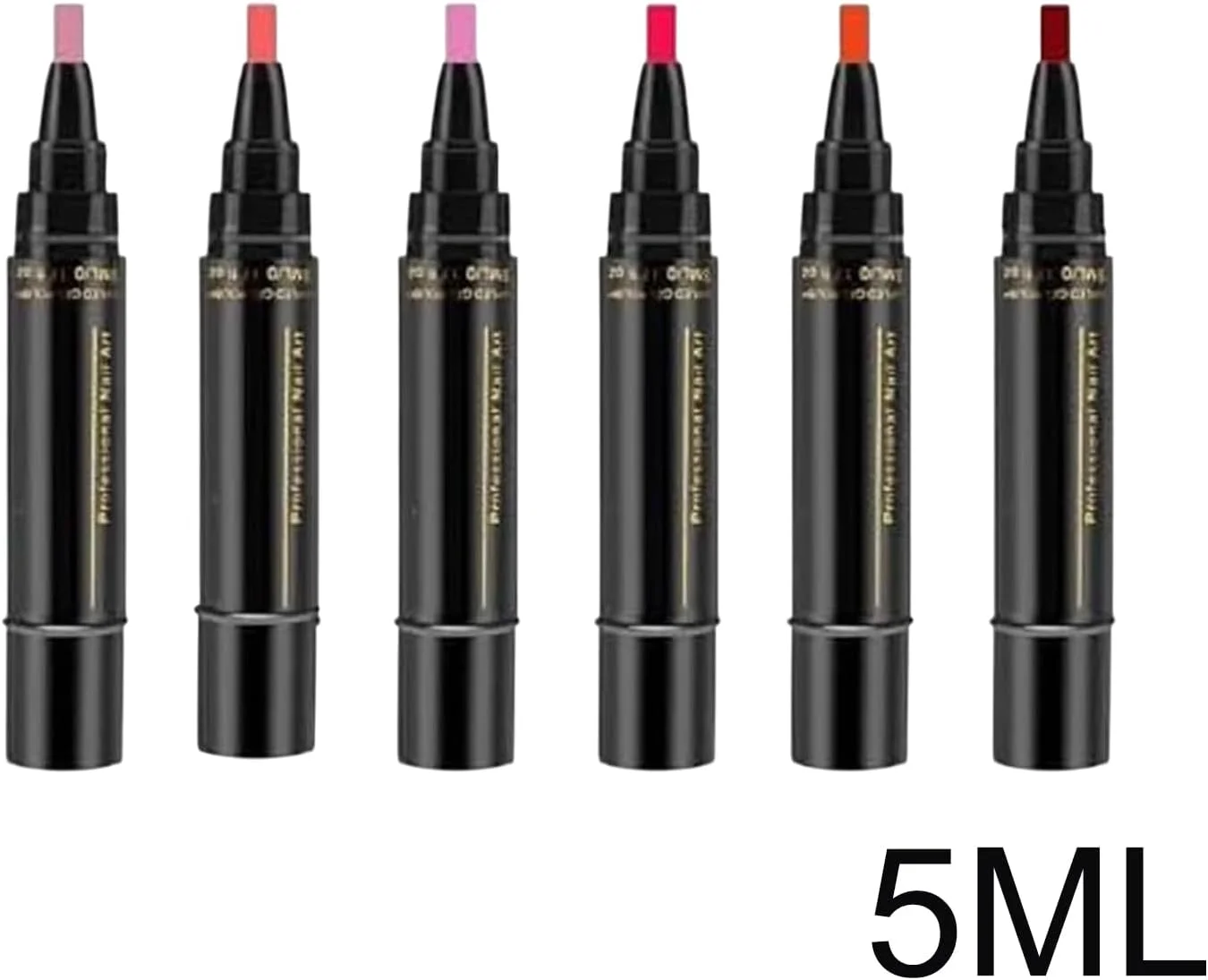 قلم لاک ناخن، ست 6 رنگ قلم لاک سریع خشک شونده، ست ابزار طراحی ناخن بدون نیاز به UV، قلم لاک ژل طراحی ناخن فرنچ، برای دختران و زنان