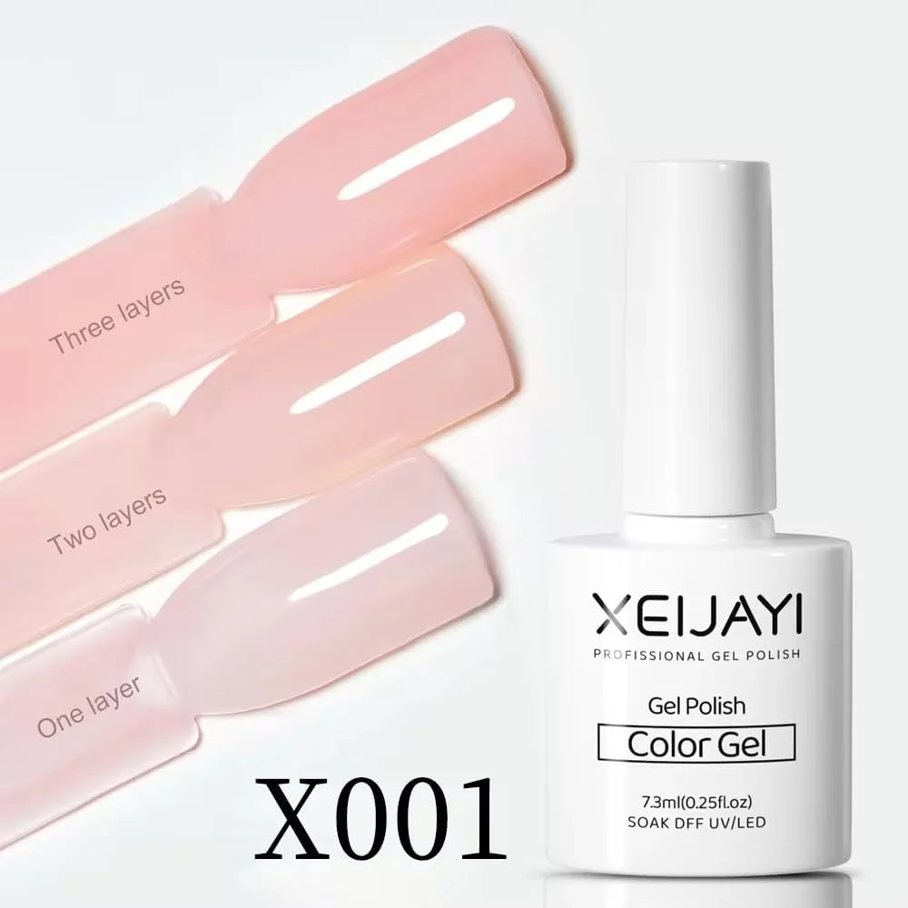 ست لاک ژل زیبا و برجسته، 4 تکه، صورتی کالباسی ژله ای و سفید شیری گل رز، کیت مانیکور فرانسوی شفاف کریستالی، 8 میلی لیتر