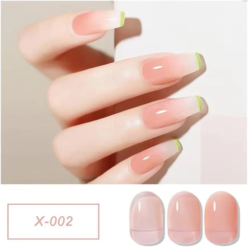 ست لاک ژل زیبا و برجسته، 4 تکه، صورتی کالباسی ژله ای و سفید شیری گل رز، کیت مانیکور فرانسوی شفاف کریستالی، 8 میلی لیتر