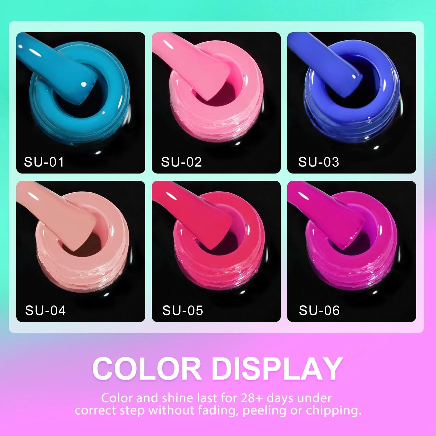 لاک ژل نیمه دائم بدون هما بیوتیلاکس، بدون TPO، 6 رنگ، ژل UV نیمه دائم، کیت خیساندن ژل UV، 10 میلی لیتر (SU25-01) لاک ژل نیمه دائم بدون هما بیوتیلاکس، بدون TPO، 6 رنگ، ژل UV نیمه دائم، کیت خیساندن ژل UV، 10 میلی لیتر (SU25-01)