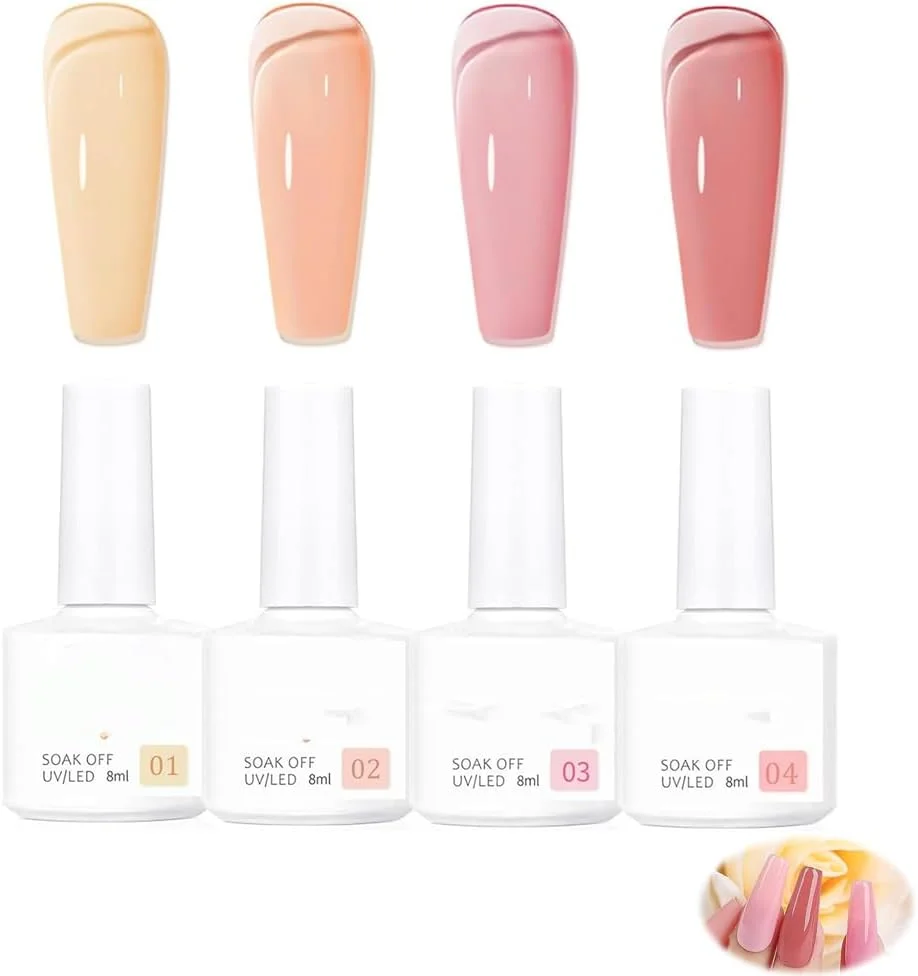 ست لاک ناخن، ژلی ژل مانیکور Azonee، ست لاک ژل، 4 عدد ژل فرانسوی شفاف، 8 میلی لیتر، کیت لاک ژل شیشه ای Soak Off، لاک ناخن ژل چشم گربه ای، لاک ژل Nude ست لاک ناخن، ژلی ژل مانیکور Azonee، ست لاک ژل، 4 عدد ژل فرانسوی شفاف، 8 میلی لیتر، کیت لاک ژل شیشه ای Soak Off، لاک ناخن ژل چشم گربه ای، لاک ژل Nude