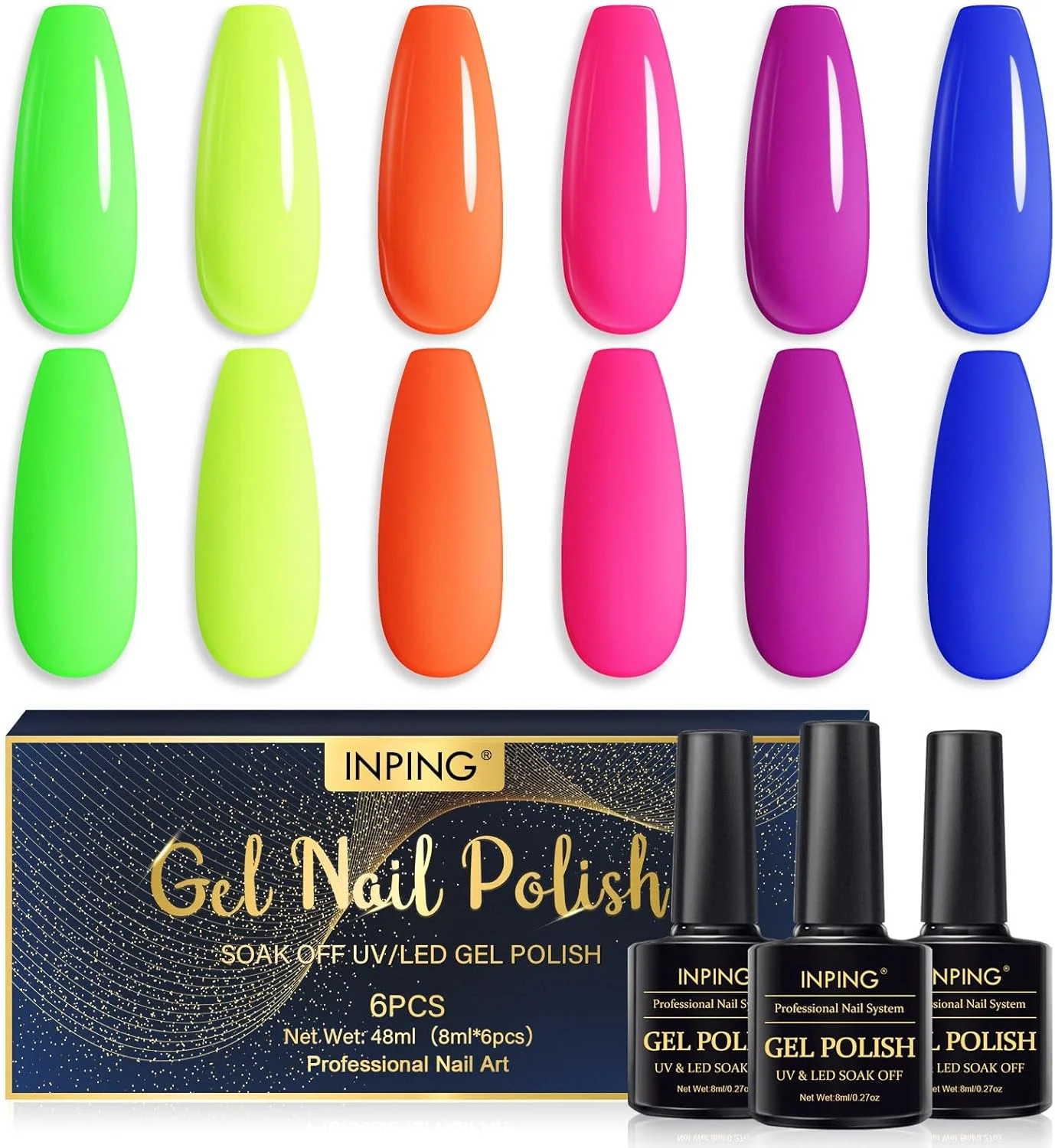 لاک ناخن UV، مجموعه لاک ژل نئون 6 رنگ، زرد روشن، سبز، نارنجی، صورتی، بنفش، سرمه ای، آبی، بهاری، تابستانی، رنگین کمانی، لاک UV Soak-Off برای زنان، خانه، DIY، مانیکور، ناخن لاک ناخن UV، مجموعه لاک ژل نئون 6 رنگ، زرد روشن، سبز، نارنجی، صورتی، بنفش، سرمه ای، آبی، بهاری، تابستانی، رنگین کمانی، لاک UV Soak-Off برای زنان، خانه، DIY، مانیکور، ناخن