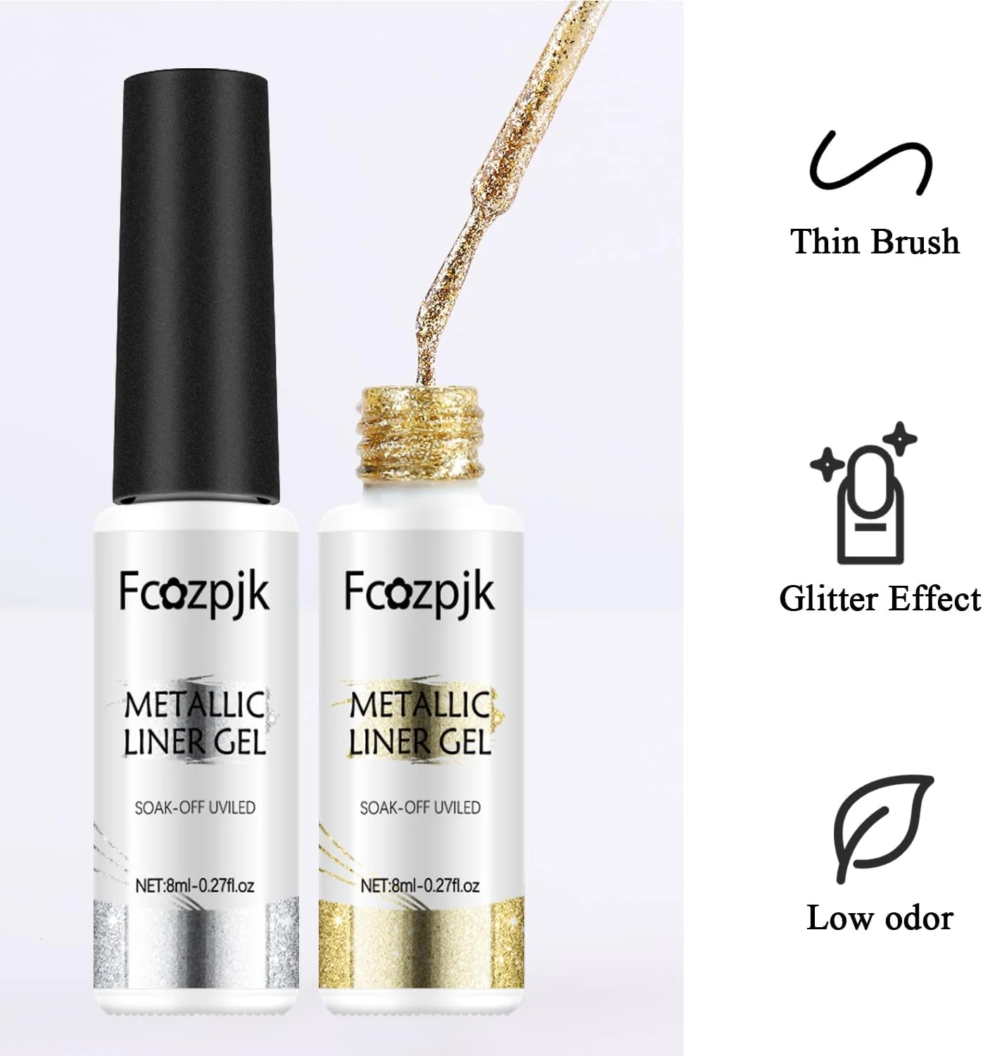 ست لاک ژل طراحی ناخن Fcozpjk، 2 عدد اکلیلی نقره ای طلایی، 8 میلی لیتر، ژل طراحی ناخن UV با قلم موی نازک داخلی، طراحی نقطه ای و طرح های چرخشی ست لاک ژل طراحی ناخن Fcozpjk، 2 عدد اکلیلی نقره ای طلایی، 8 میلی لیتر، ژل طراحی ناخن UV با قلم موی نازک داخلی، طراحی نقطه ای و طرح های چرخشی