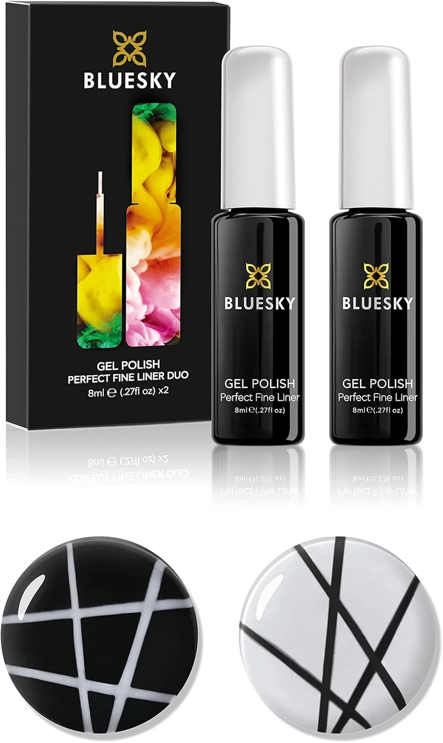 لاک ژل بلوسکی، مجموعه دو عددی لاک ژل طراحی ناخن خطی ظریف - ست سیاه و سفید، رنگ ژل هنری، 2 عدد ژل خطی ظریف 8 گرمی برای طراحی ناخن (نیاز به خشک شدن زیر لامپ UV LED دارد) لاک ژل بلوسکی، مجموعه دو عددی لاک ژل طراحی ناخن خطی ظریف - ست سیاه و سفید، رنگ ژل هنری، 2 عدد ژل خطی ظریف 8 گرمی برای طراحی ناخن (نیاز به خشک شدن زیر لامپ UV LED دارد)