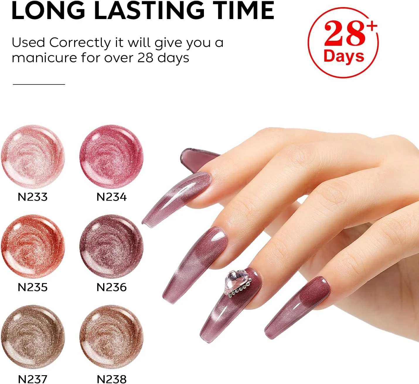 لاک ژل چشم گربه ای بدون مواد مضر، 6 رنگ، مناسب طراحی ناخن لاک ژل چشم گربه ای بدون مواد مضر، 6 رنگ، مناسب طراحی ناخن