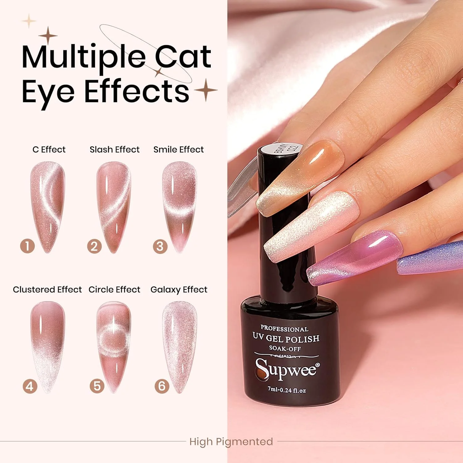 ست لاک ژل چشم گربه ای، ۱۲ رنگ لاک ژل مغناطیسی چشم گربه ای 9D اکلیلی هولوگرافیک به همراه آهنربا، مناسب برای طراحی ناخن و مانیکور سالن ست لاک ژل چشم گربه ای، ۱۲ رنگ لاک ژل مغناطیسی چشم گربه ای 9D اکلیلی هولوگرافیک به همراه آهنربا، مناسب برای طراحی ناخن و مانیکور سالن