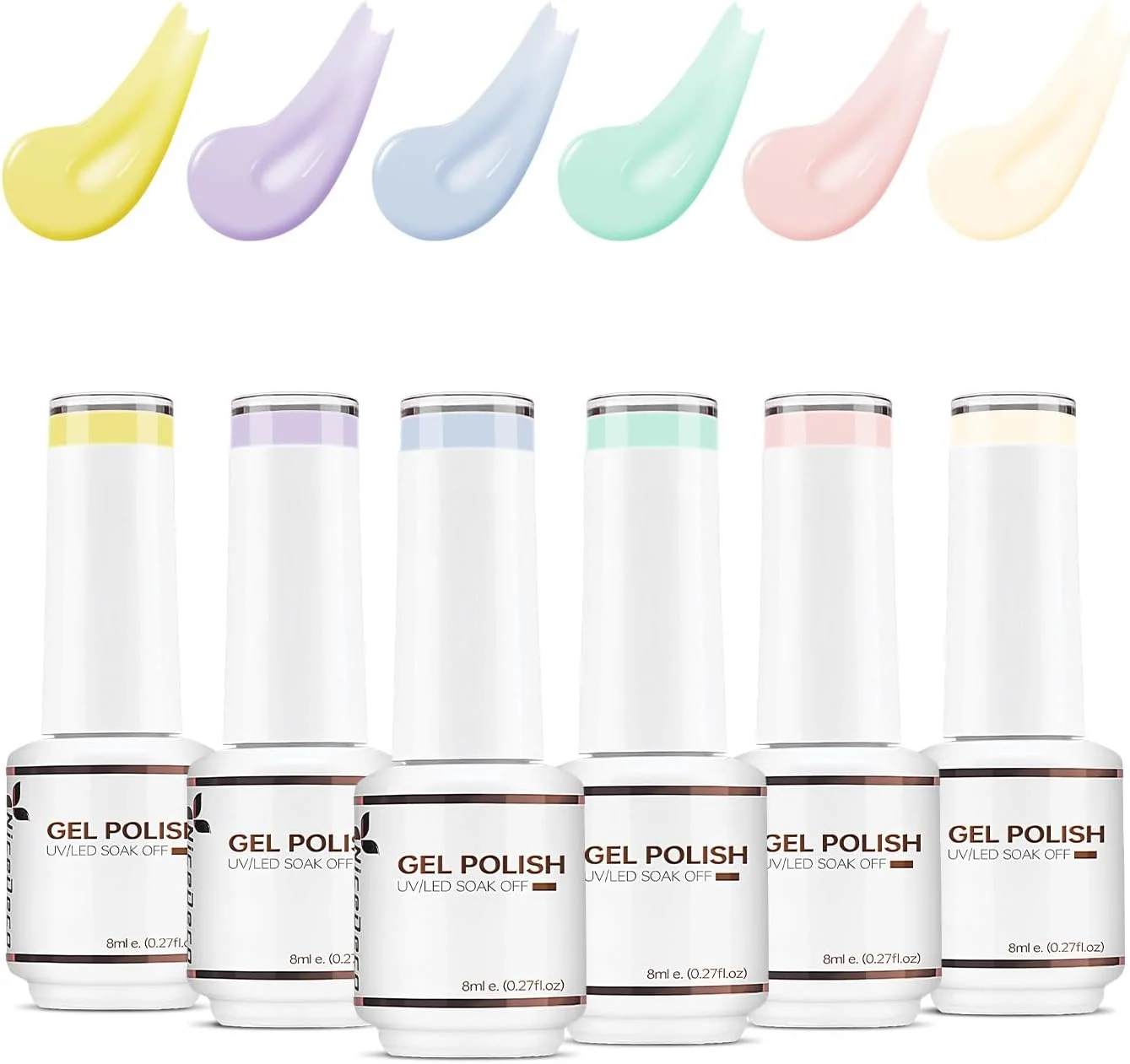 لاک ژل ناخن نایس دکو، بدون تست حیوانی، وگان، 6 عددی، 8 میلی لیتر لاک ژل ناخن نایس دکو، بدون تست حیوانی، وگان، 6 عددی، 8 میلی لیتر