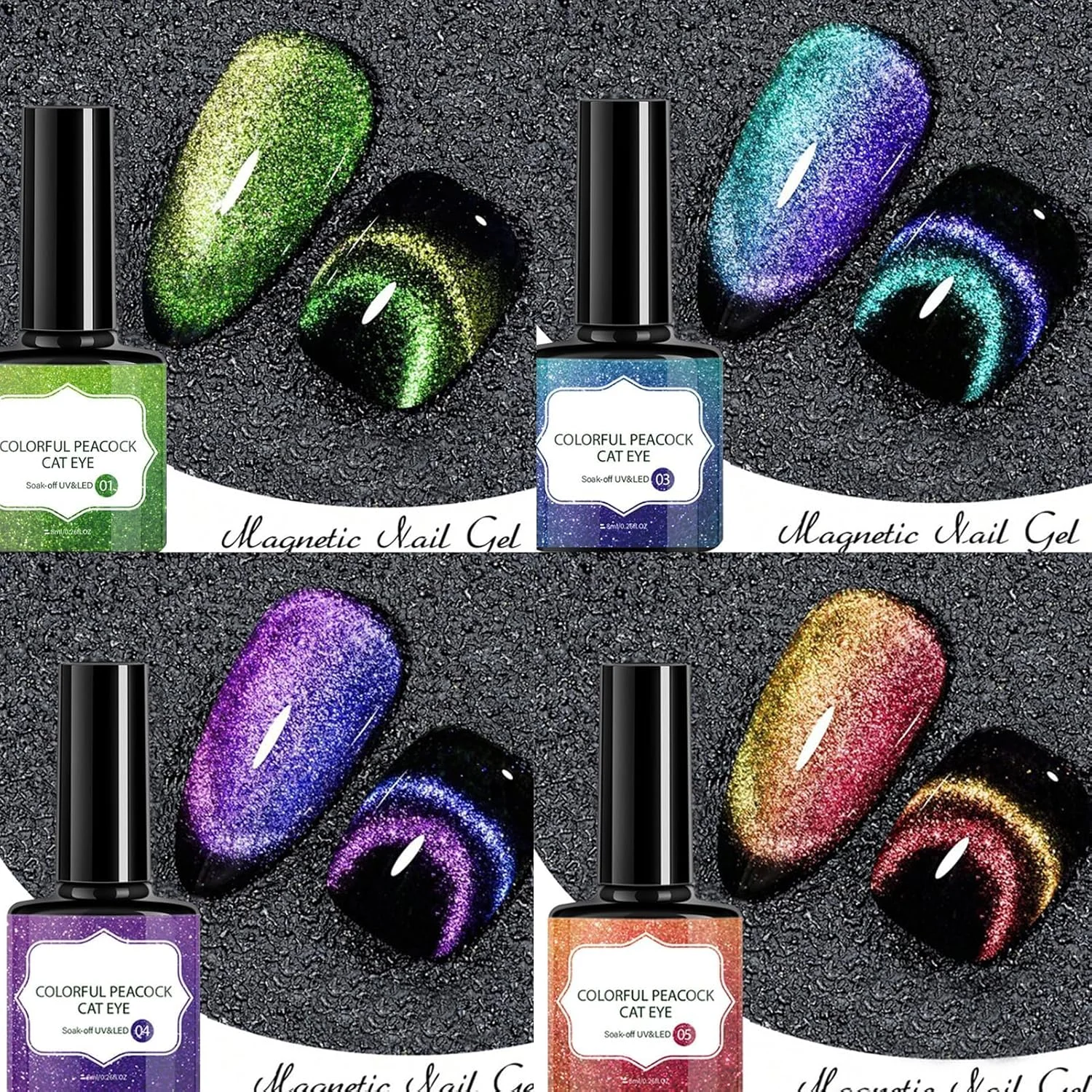 ست لاک ناخن چشم گربه ای 6 عددی، لاک ژل مغناطیسی 5 بعدی برای زنان و دختران، لاک ناخن رنگین کمانی رنگارنگ، ماندگاری طولانی ست لاک ناخن چشم گربه ای 6 عددی، لاک ژل مغناطیسی 5 بعدی برای زنان و دختران، لاک ناخن رنگین کمانی رنگارنگ، ماندگاری طولانی