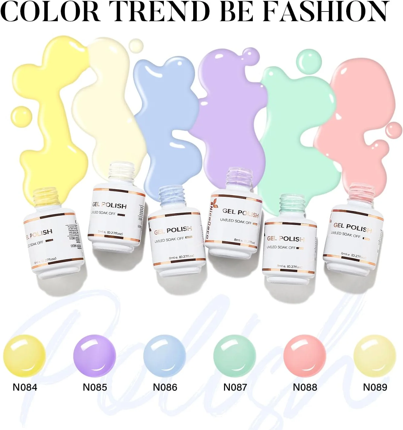 لاک ژل ناخن نایس دکو، بدون تست حیوانی، وگان، 6 عددی، 8 میلی لیتر لاک ژل ناخن نایس دکو، بدون تست حیوانی، وگان، 6 عددی، 8 میلی لیتر