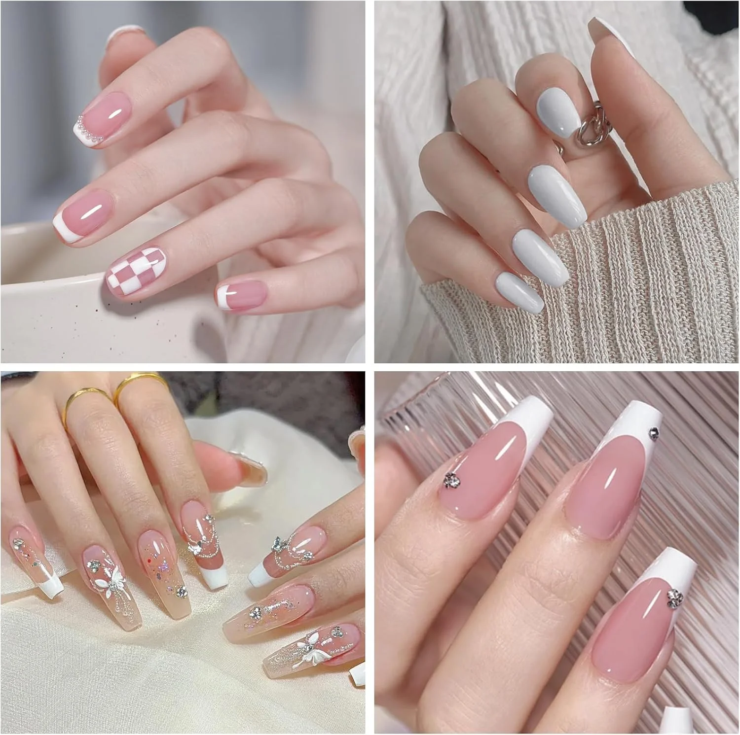 لاک ژل ناخن 2 عددی، ست لاک ژل صورتی کالباسی و سفید، لاک ژل UV، مناسب طراحی ناخن در خانه و سالن، مناسب تمام فصول