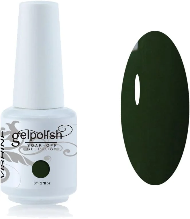 لاک ژل ویشین 8 میلی لیتری، لاک ناخن ژلی رنگی، مناسب مانیکور سالنی، سبز ارتشی #1436