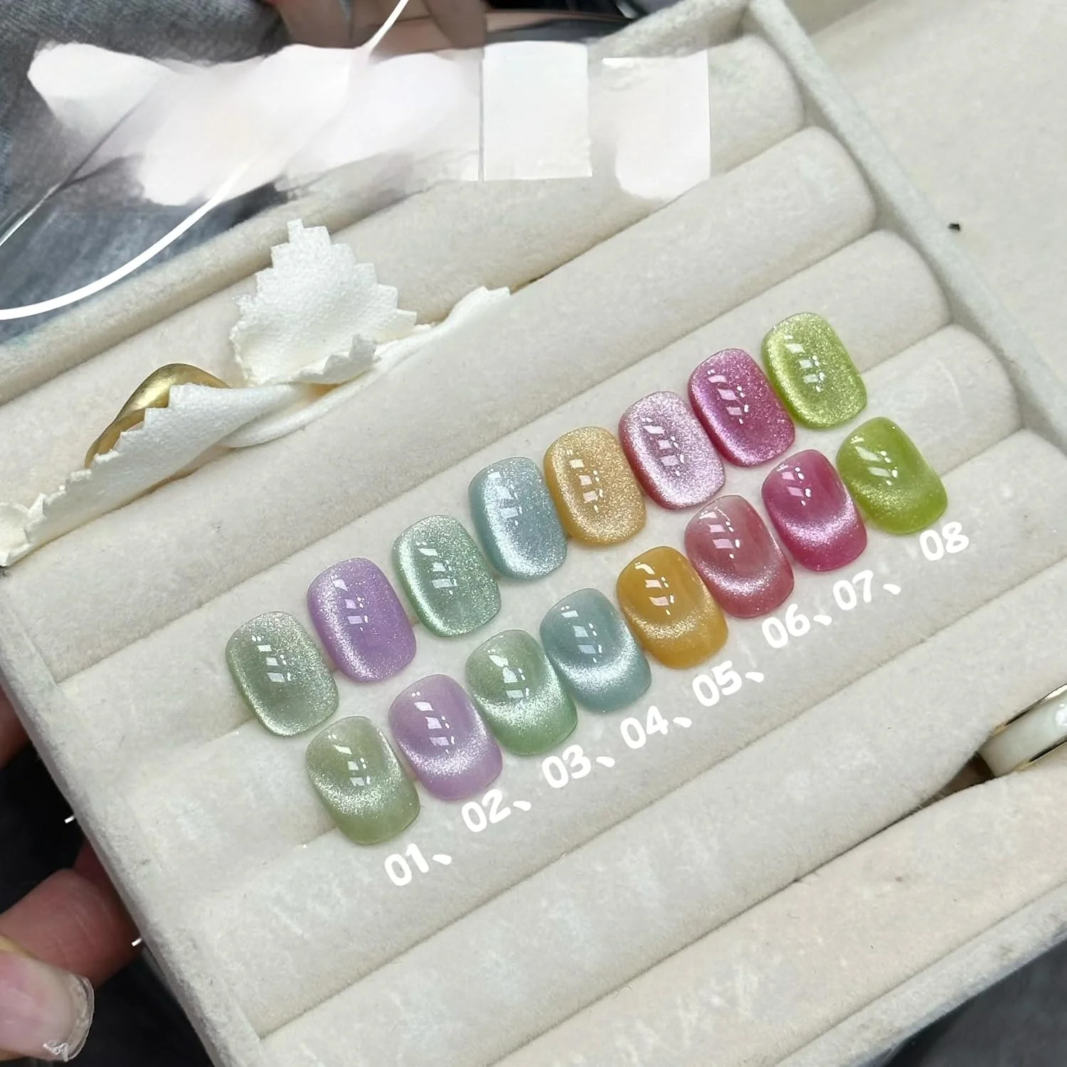 لاک ژل چشم گربه ای سری آب نبات سخت ADHERE - لاک ژل مغناطیسی هولوگرافیک 12 میلی لیتر، مناسب برای مانیکور سالن و استفاده شخصی در خانه (آب نبات سخت 05)