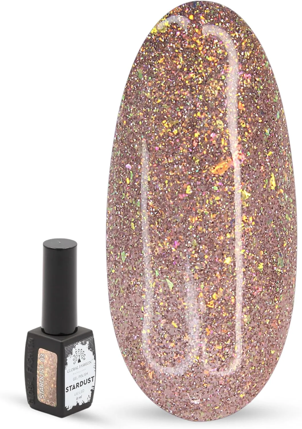 لاک ژل ناخن استارداست – 8 میلی لیتر اکلیل هولوگرافیک، ماندگاری بالا، براقیت زیاد، خیساندن آسان با ژل UV/LED، کیفیت حرفه ای سالن و طراحی ناخن DIY برای مانیکور و پدیکور در خانه یا سالن (03)
