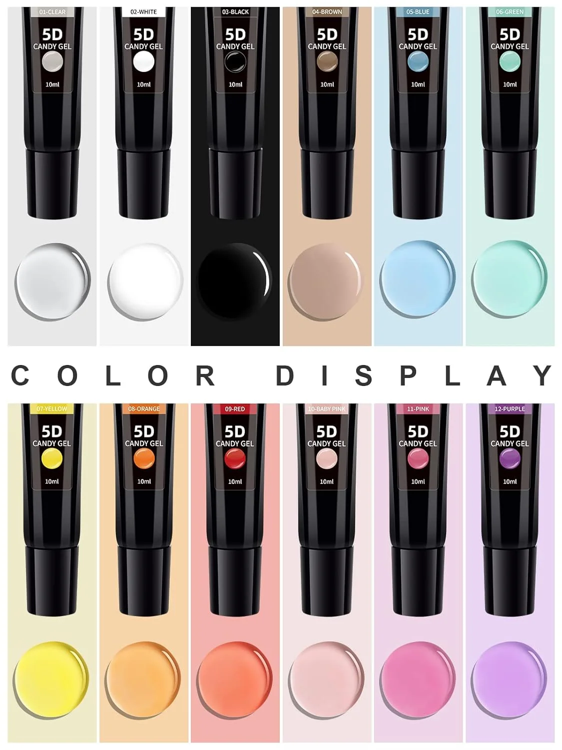 ژل طراحی ناخن ابنکو، 12 رنگ، 5 بعدی، ژل مجسمه سازی ناخن با بافت نرم و رنگ های پاستیلی، مناسب برای طراحی های هنری ناخن ژل طراحی ناخن ابنکو، 12 رنگ، 5 بعدی، ژل مجسمه سازی ناخن با بافت نرم و رنگ های پاستیلی، مناسب برای طراحی های هنری ناخن