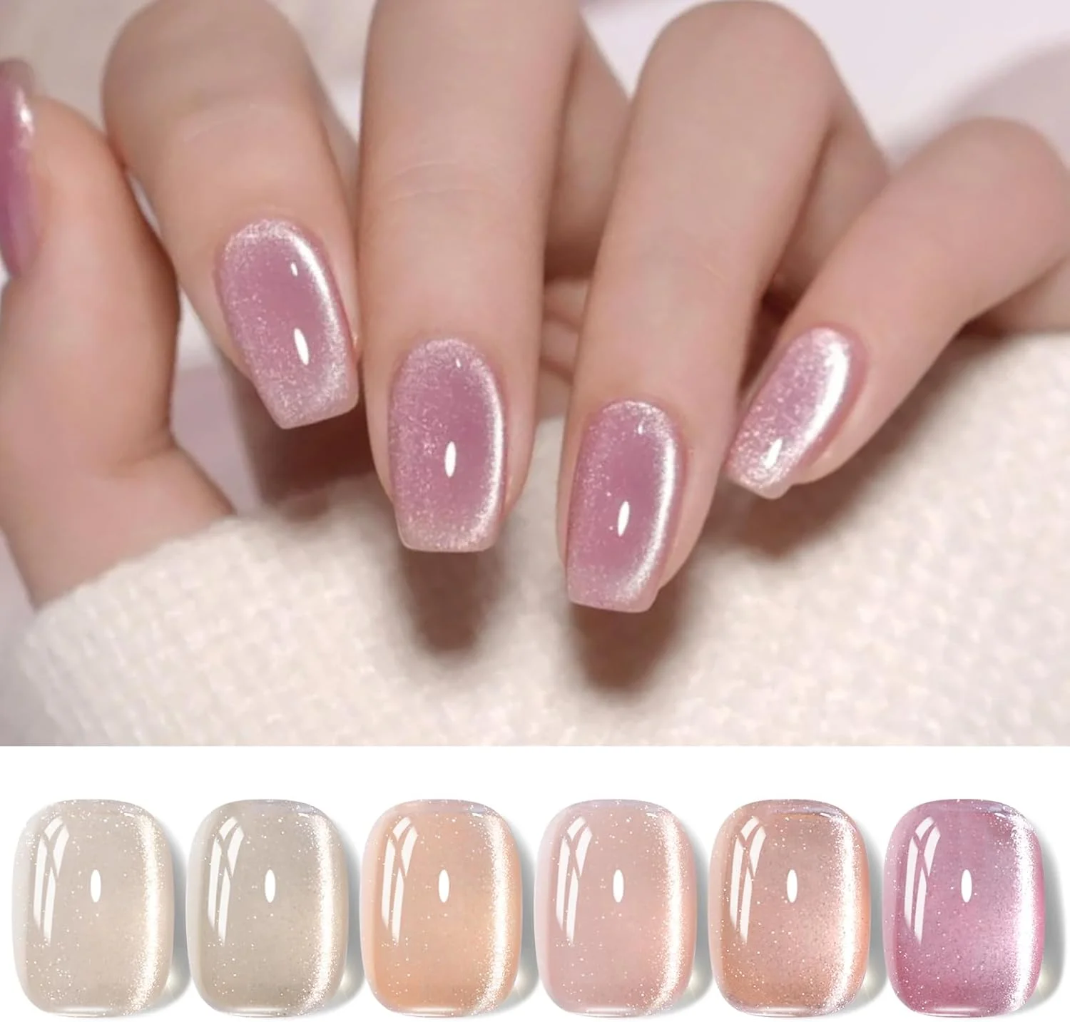 لاک ژل چشم گربه ای بورن پریتی، ژله ای صورتی، مهتابی، شیشه ای کریستالی، شیمر مغناطیسی گربه ای، اکلیلی هولوگرافیک، مناسب مانیکور سالنی و طراحی ناخن در خانه، 7 میلی لیتر، 6 عدد لاک ژل چشم گربه ای بورن پریتی، ژله ای صورتی، مهتابی، شیشه ای کریستالی، شیمر مغناطیسی گربه ای، اکلیلی هولوگرافیک، مناسب مانیکور سالنی و طراحی ناخن در خانه، 7 میلی لیتر، 6 عدد