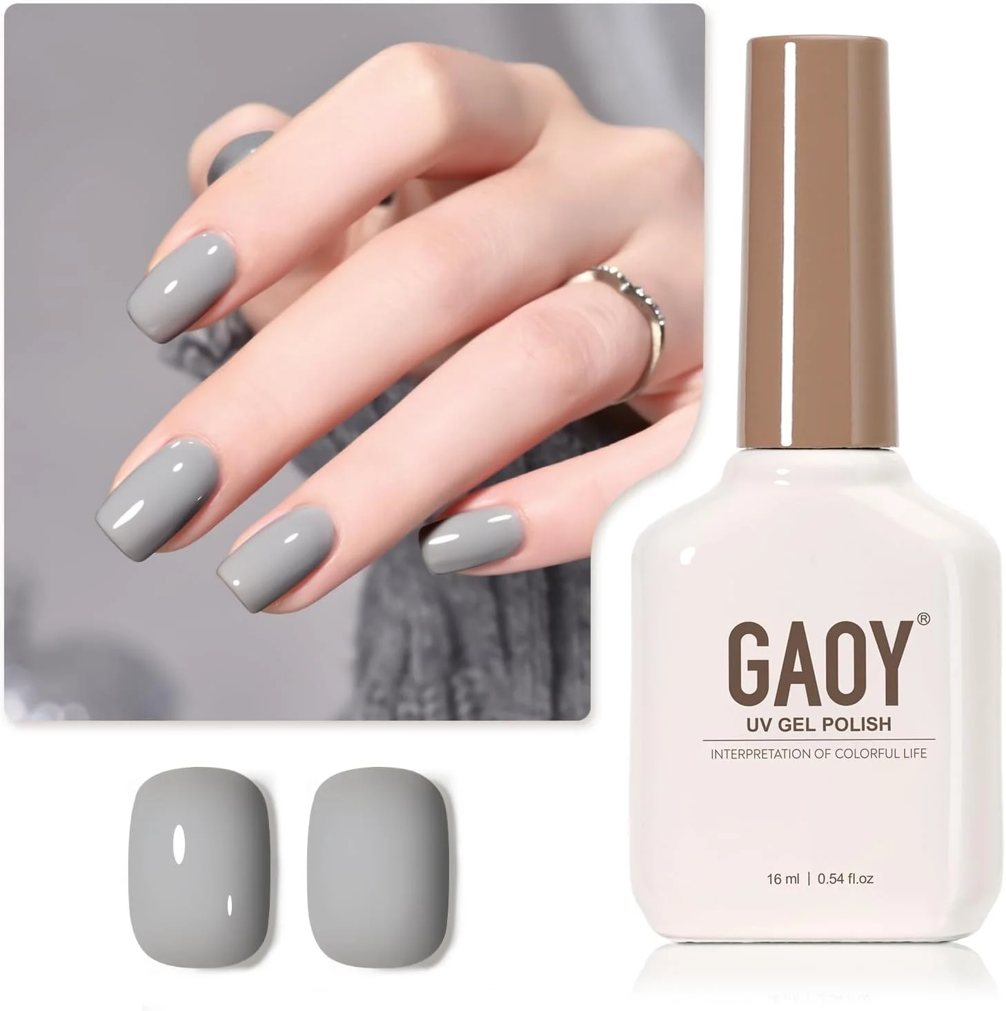 لاک ژل ناخن خاکستری GAOY، 16 میلی لیتر، لاک ژل خیساندنی، قابل خشک شدن با نور UV برای طراحی ناخن و مانیکور در خانه، 2087 اتم خاکستری لاک ژل ناخن خاکستری GAOY، 16 میلی لیتر، لاک ژل خیساندنی، قابل خشک شدن با نور UV برای طراحی ناخن و مانیکور در خانه، 2087 اتم خاکستری