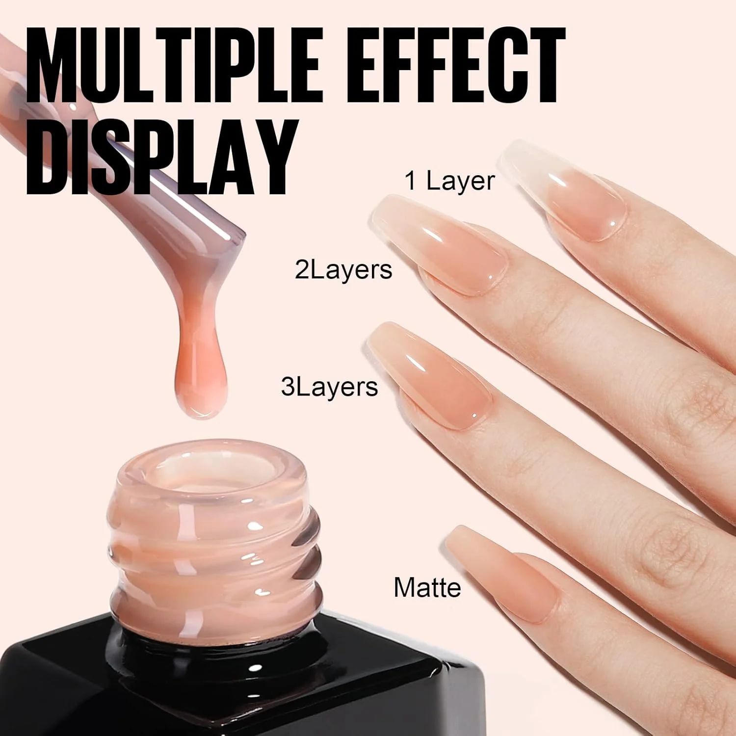 لاک ژل ژله ای تومیکا - 15 میلی لیتر، لاک ژل نیمه شفاف و هلویی، لاک ژل UV LED، لاک ژل فرنچ برای طراحی ناخن در خانه و سالن لاک ژل ژله ای تومیکا - 15 میلی لیتر، لاک ژل نیمه شفاف و هلویی، لاک ژل UV LED، لاک ژل فرنچ برای طراحی ناخن در خانه و سالن