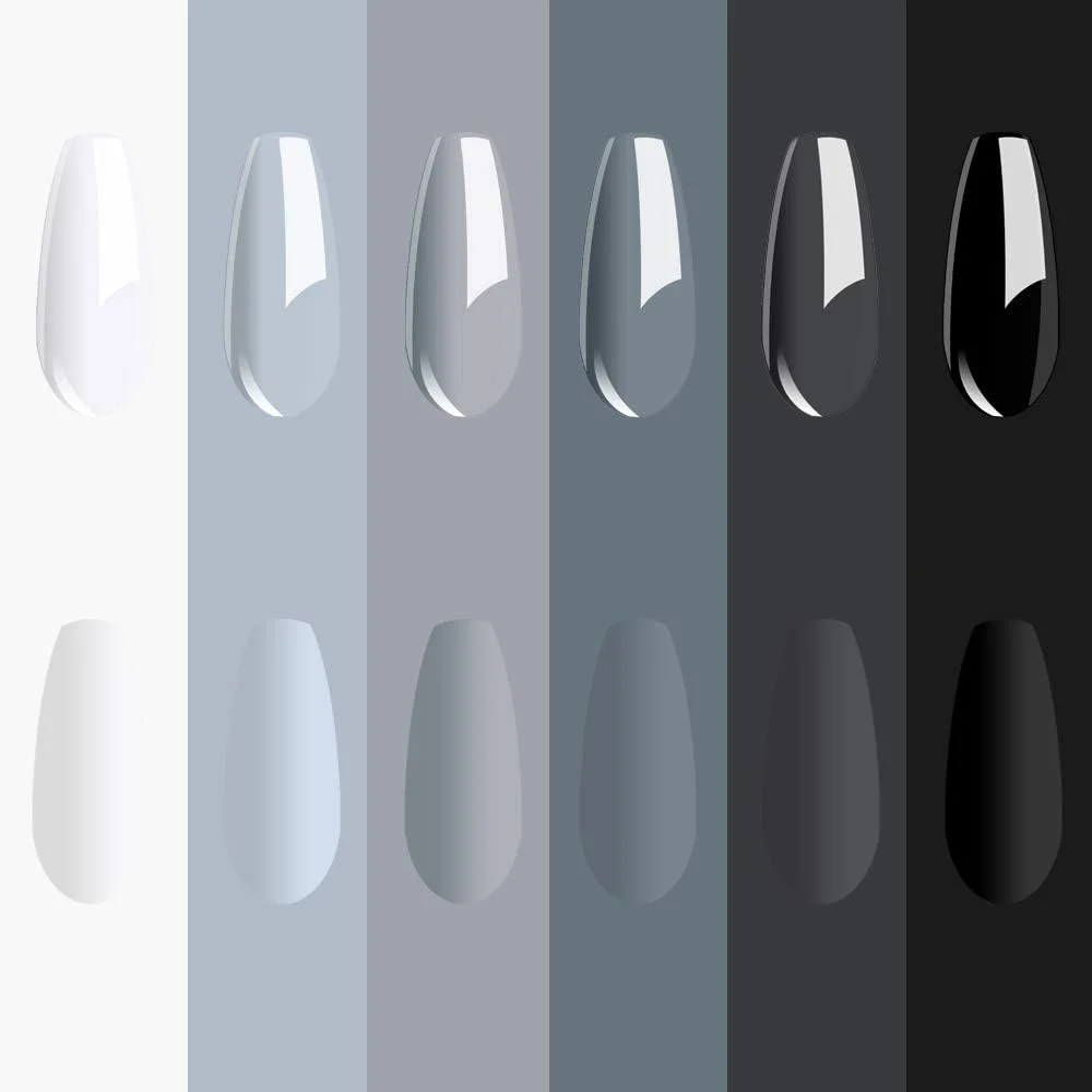 مجموعه لاک ژل رنگ طوسی ویشاین 2020 - ست 6 رنگ لاک ژل UV LED