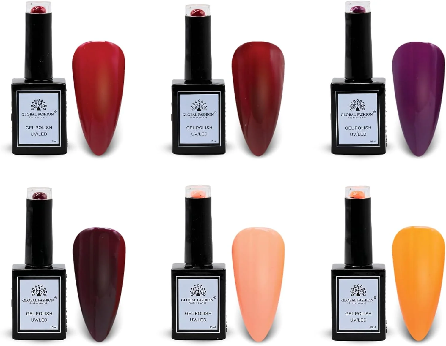 ست لاک ژل Coral Crush – شامل 6 رنگ ژلی یو وی ال ای دی به همراه بیس و تاپ کت، 15 میل، با پوشش براق و ماندگاری بالا، کیت حرفه ای طراحی ناخن برای نوجوانان، هدیه، مناسب برای استفاده در منزل و سالن