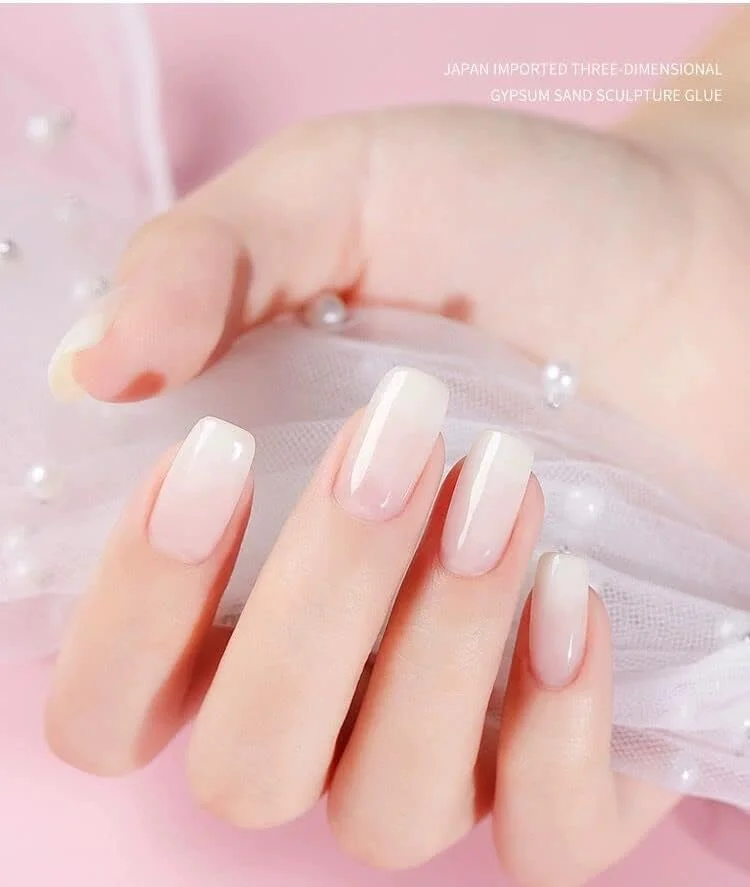 لاک ژل ناخن ویشاین، ژل ژله ای سفید شیری، لاک خیساندنی LED، مانیکور ناخن 8 میلی لیتر