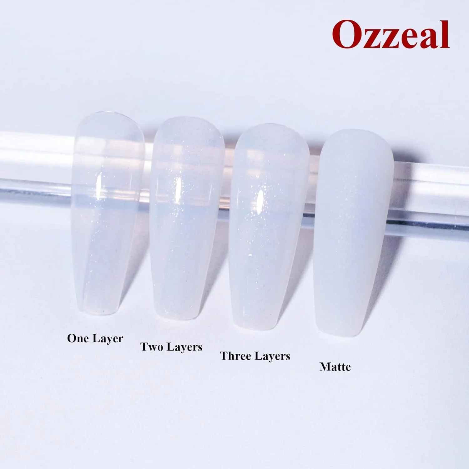 لاک ژل ناخن اوزیل، سفید شیری اکلیلی نقره ای درخشان خنثی، لاک ژل لخت و نازک، لاک ژل UV LED، رنگین کمانی شفاف و براق برای طراحی ناخن، مانیکور DIY، 15 میلی لیتر