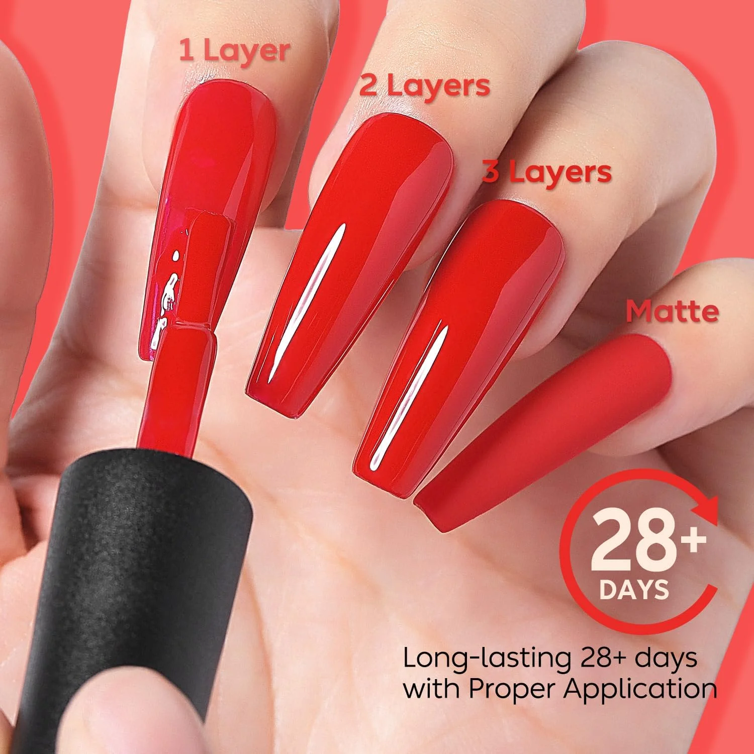 لاک ژل ناخن قرمز نیکودکو 15 میلی لیتر، لاک ژل یو وی ال ای دی شماره 011