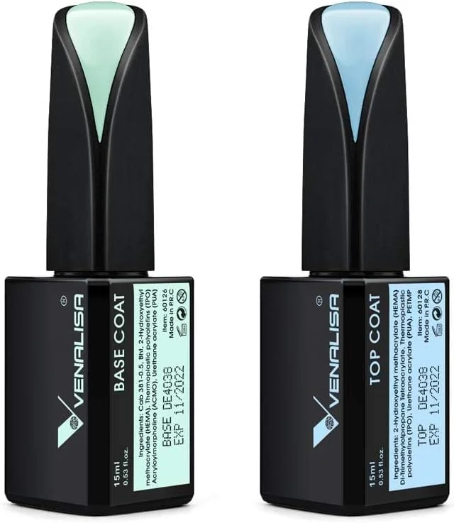 وی ویـنالیزا، لاک ژل 15 میلی لیتری، ست تاپ کت و بیس کت بدون نیاز به پاک کردن، لاک ژل براق و بادوام