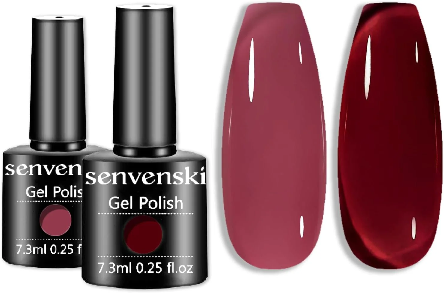 لاک ژل ژله ای مارون Senvenski - رنگ های شفاف قرمز آلبالویی با پوشش شیری ملایم | کیت هنر ناخن گیاهی UV/LED هدیه ای برای مانیکور سالن DIY بانوان (CS2-009)