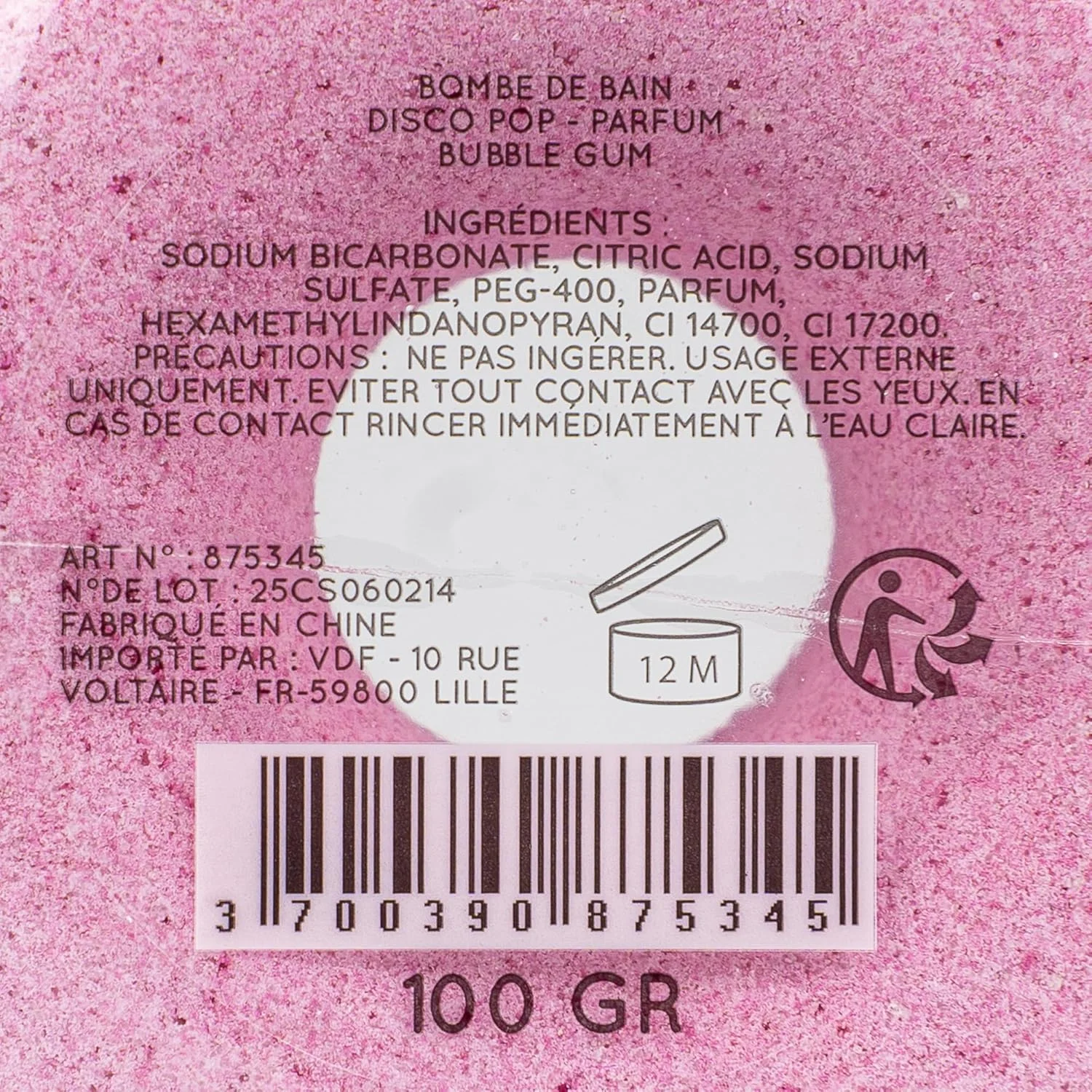 توپ حمام کف کننده Feel Natural، دیسکو پاپ، آرامش بخش، رایحه درمانی، هدیه ای سرگرم کننده، عطر نوستالژیک، آدامس بادکنکی، 100 گرم