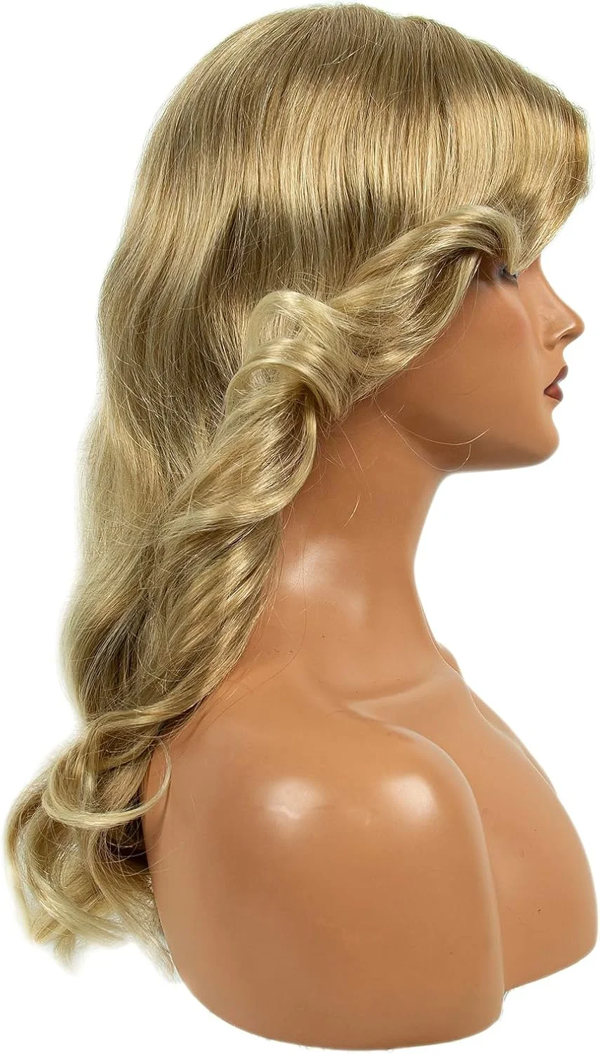کلاه گیس بلوند زنانه مدل فارا فاوست، کلاه گیس پردار دهه 70، کلاه گیس موی بلند مصنوعی طبیعی برای بانوان، مناسب مهمانی، فشن و استفاده روزانه