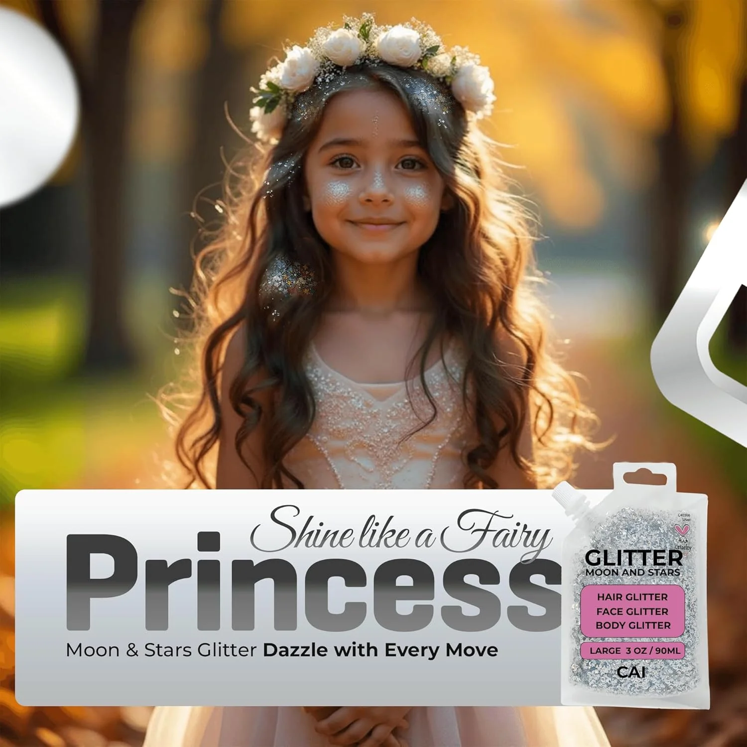 پک 5 عددی ژل اکلیلی CAI BEAUTY NYC مناسب بدن، صورت و مو | استفاده و پاک کردن آسان | لوازم جانبی کیف گلم آرایشی هولوگرافیک برای کنسرت ها، جشنواره ها و ریو ها