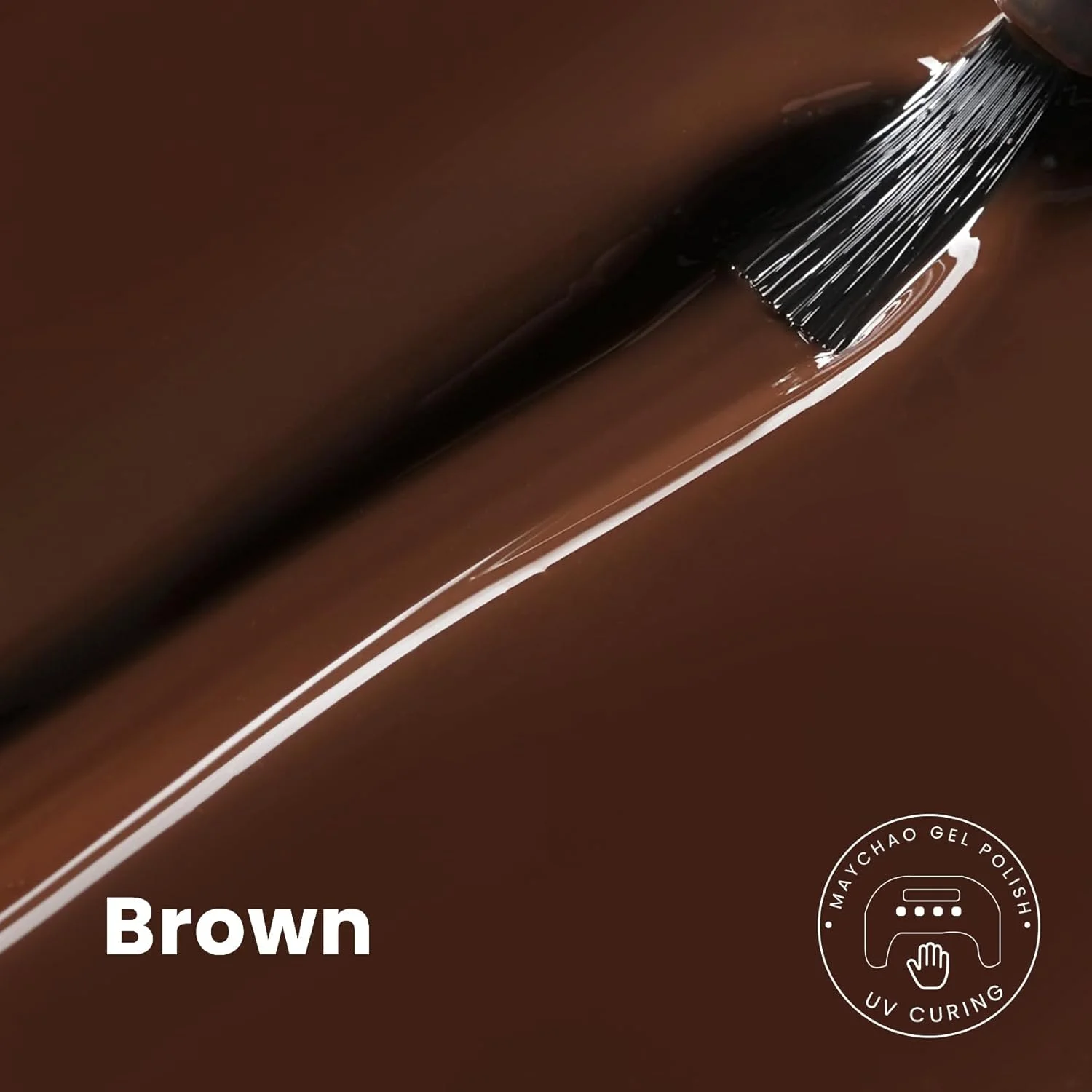 لاک ژل ناخن قهوه ای مایچائو 15 میلی لیتری، لاک ژل یو وی ال ای دی، مناسب برای طراحی ناخن، مانیکور و استفاده در منزل، 15 میلی لیتر