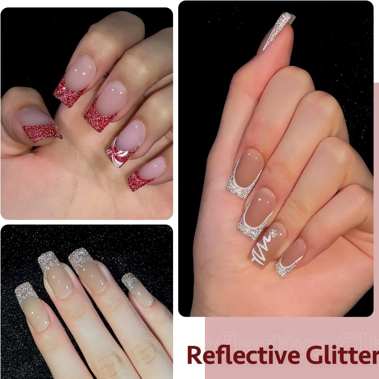 لاک ژل اکلیلی بازتابنده GAOY (مجموعه 6 رنگ، قرمز/قهوه ای/آبی)