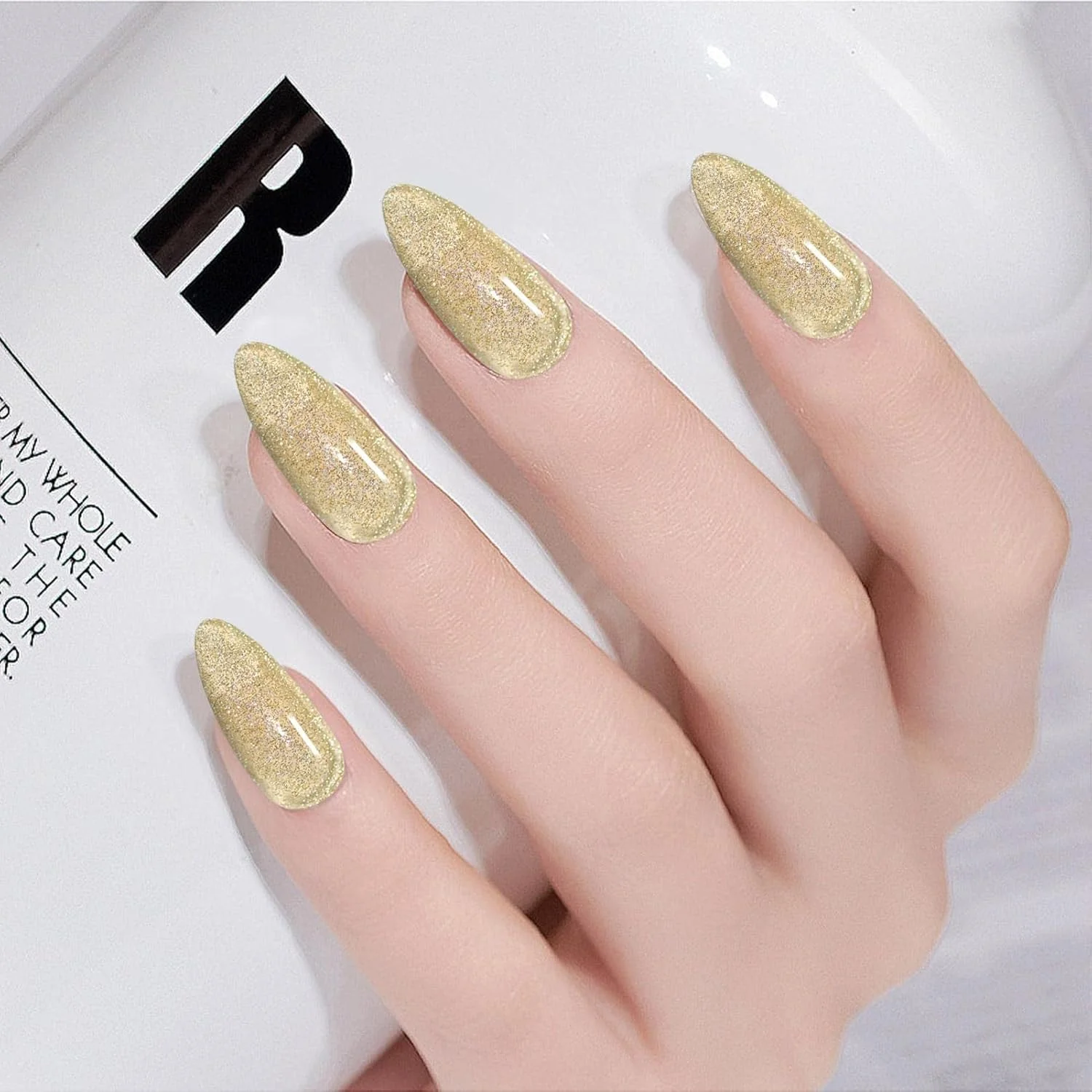 لاک ژل ناخن کروم پلاتینیوم - ست لاک طراحی ناخن ژل متالیک، لاک ژل دیسکو شیمر، قابل استفاده با UV LED برای مانیکور ناخن خانگی و سالنی